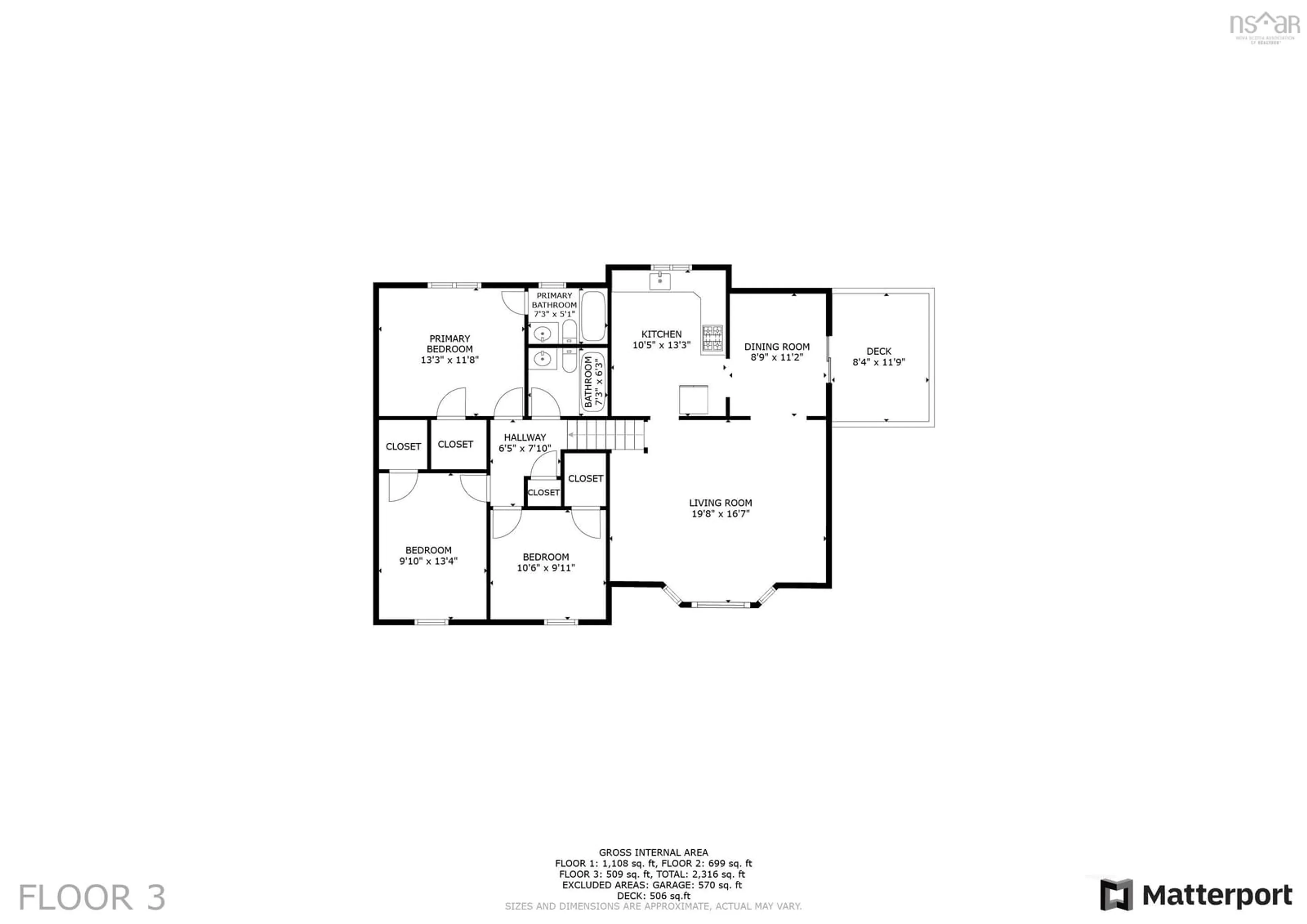 Floor plan for 23 Frederick Dr, Cow Bay Nova Scotia B3G 1K3