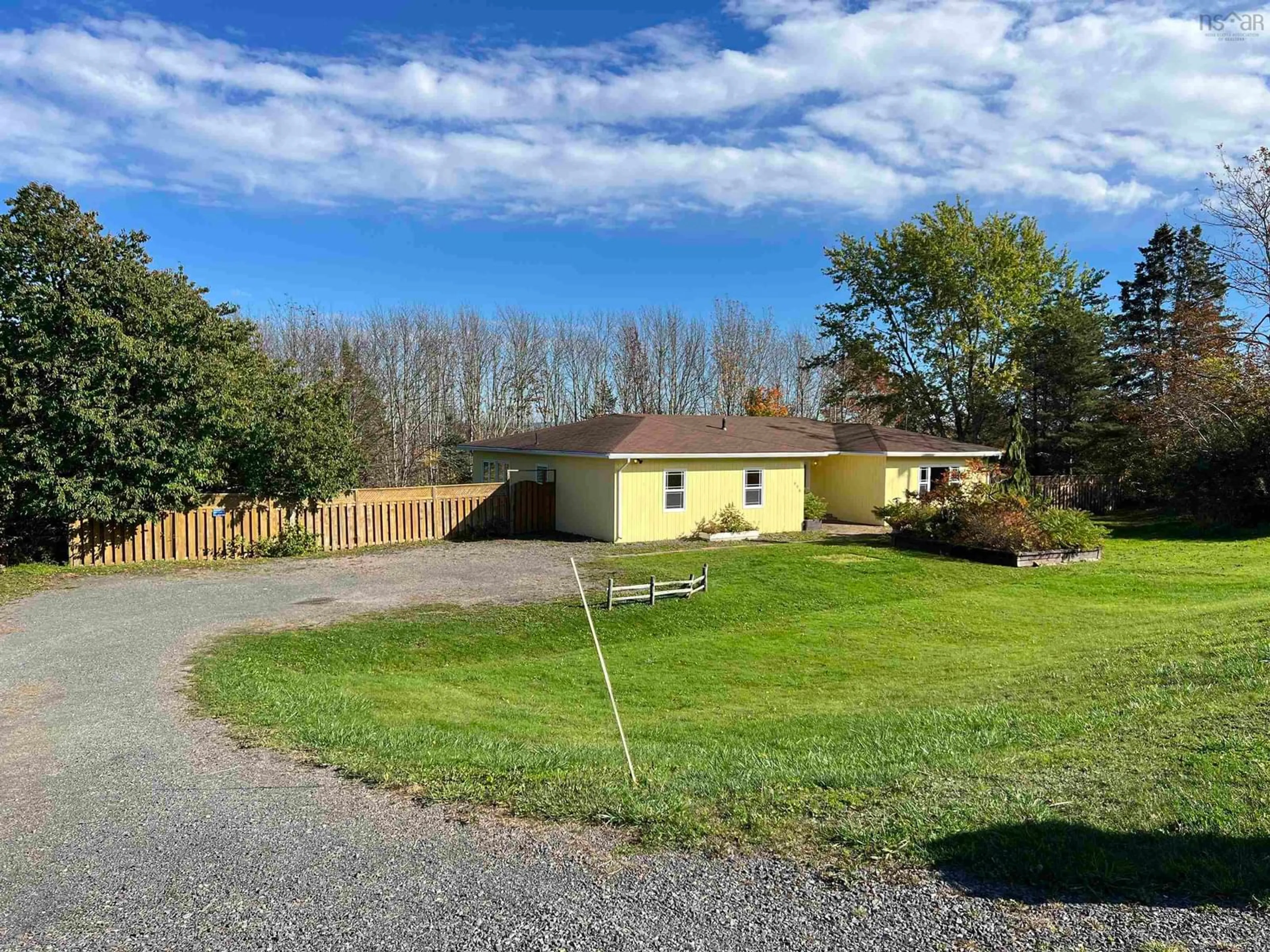 Frontside or backside of a home, the fenced backyard for 696 Dan Fraser Rd, Greenhill Nova Scotia B0K 2A0