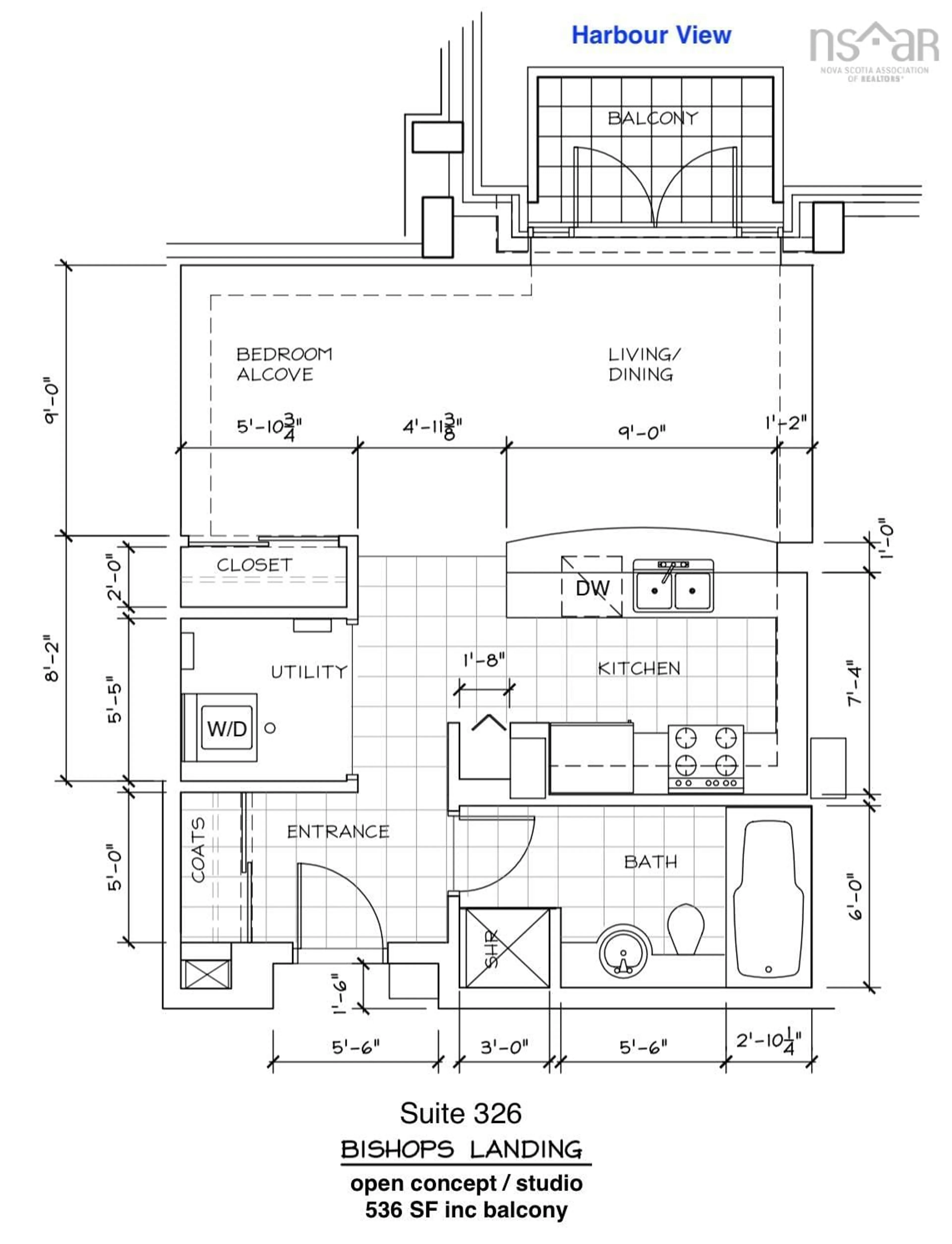 Floor plan for 1477 Lower Water St #326, Halifax Peninsula Nova Scotia B3J 3Z4