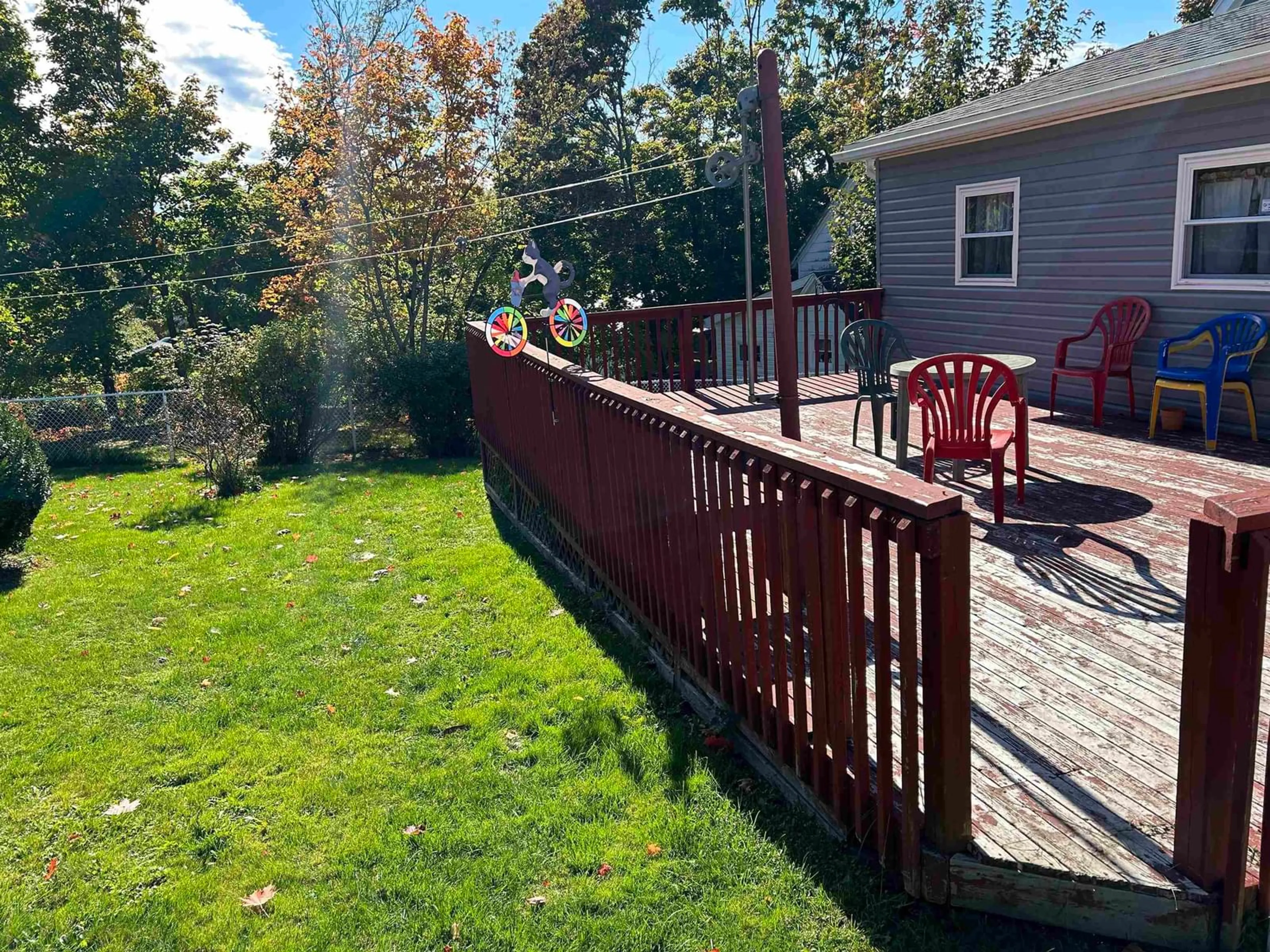 Patio, the fenced backyard for 34 Forge St, Trenton Nova Scotia B0K 1X2