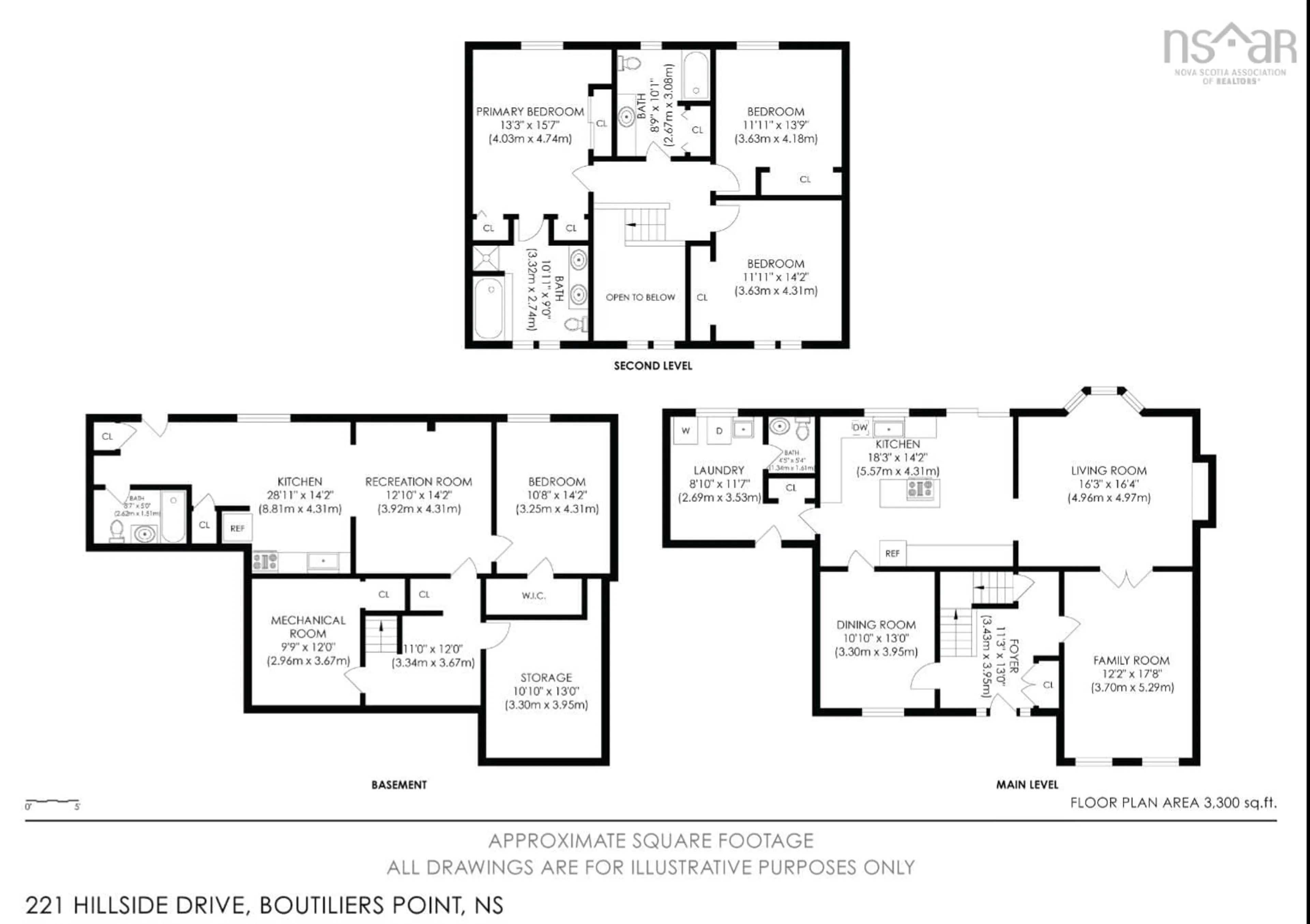 Floor plan for 221 Hillside Drive, Boutiliers Point Nova Scotia B3Z 1W9