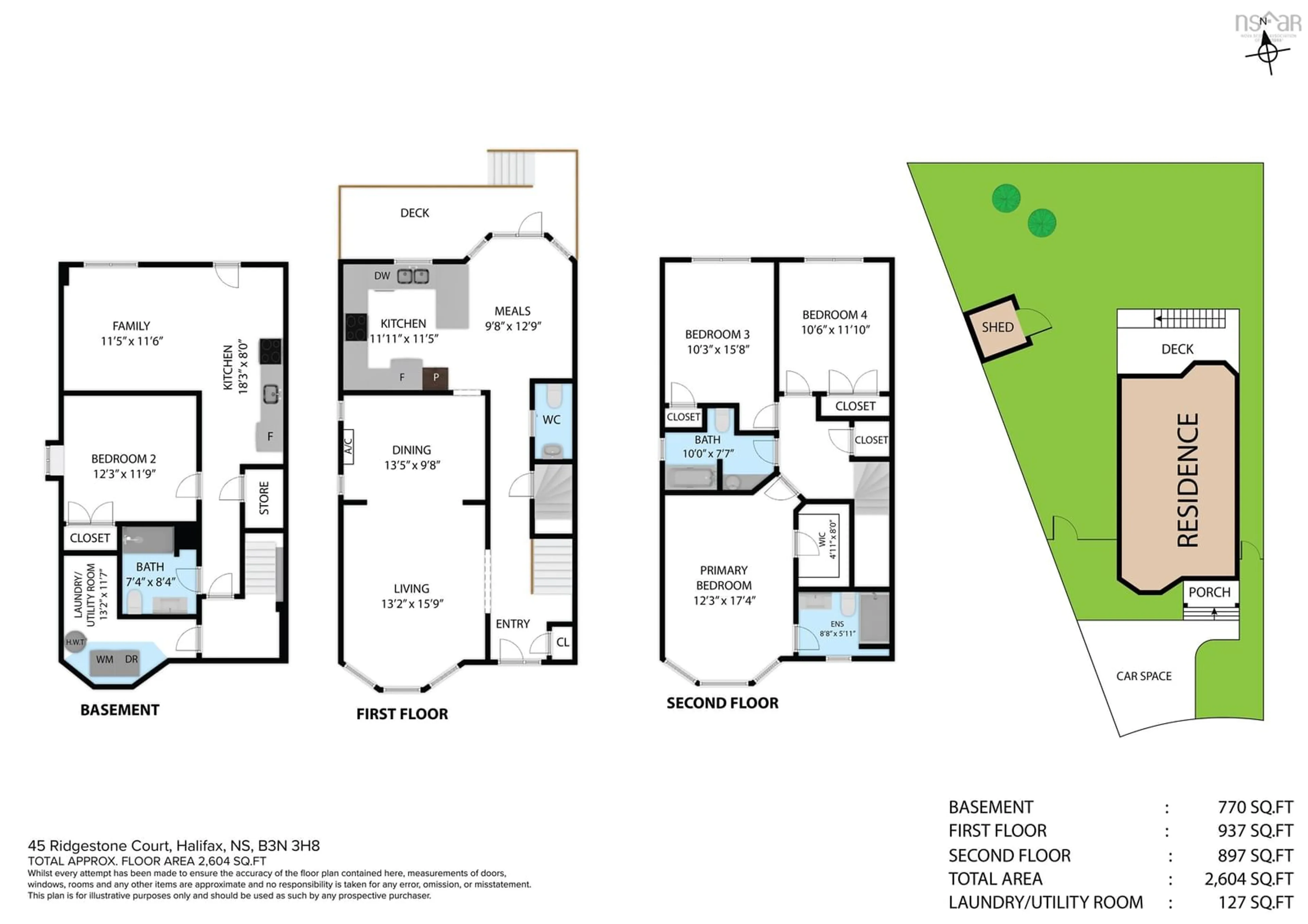 Floor plan for 45 Ridgestone Crt, Halifax Nova Scotia B3N 3H8