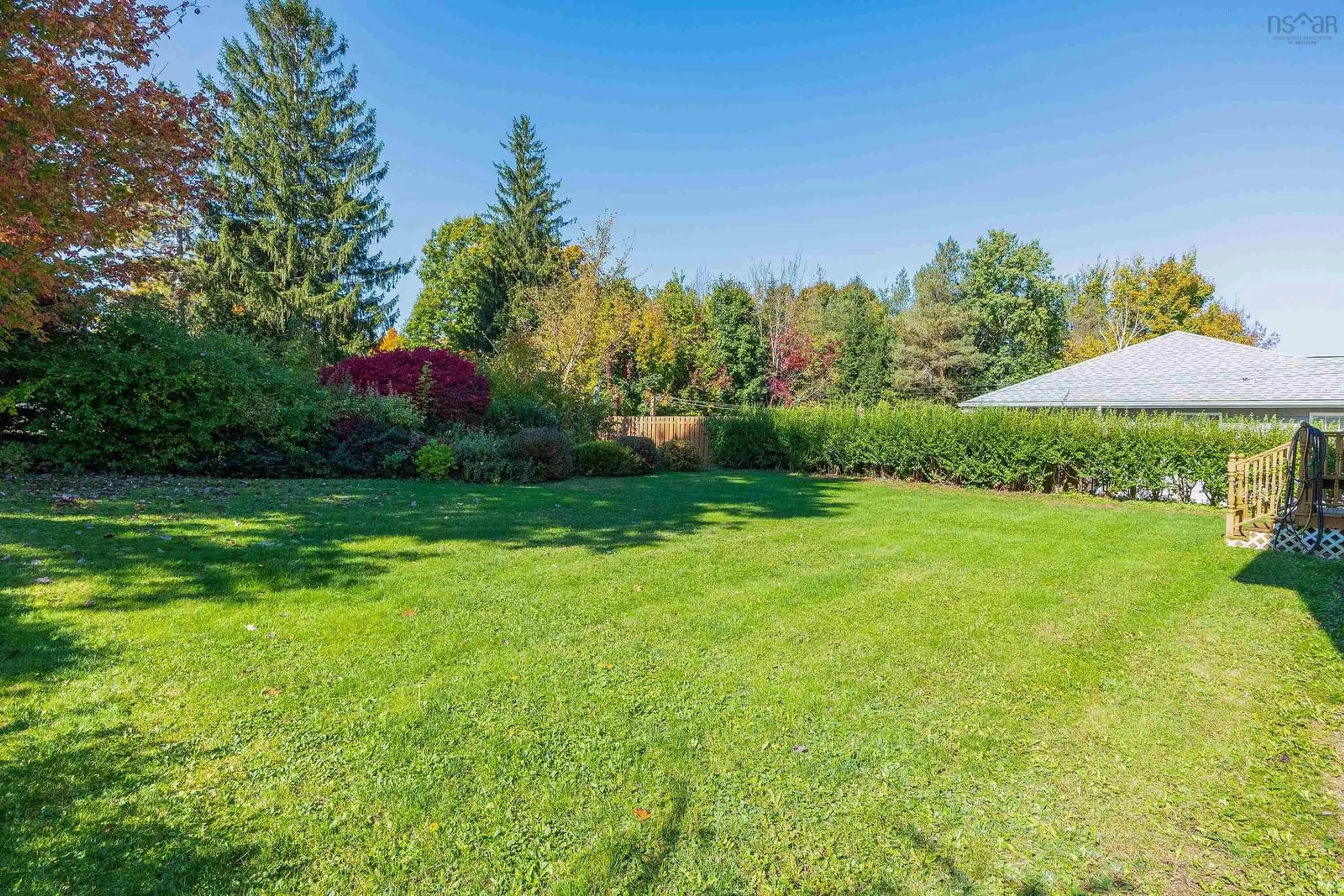 Patio, the fenced backyard for 28 Daniel Dr, Berwick Nova Scotia B0P 1E0