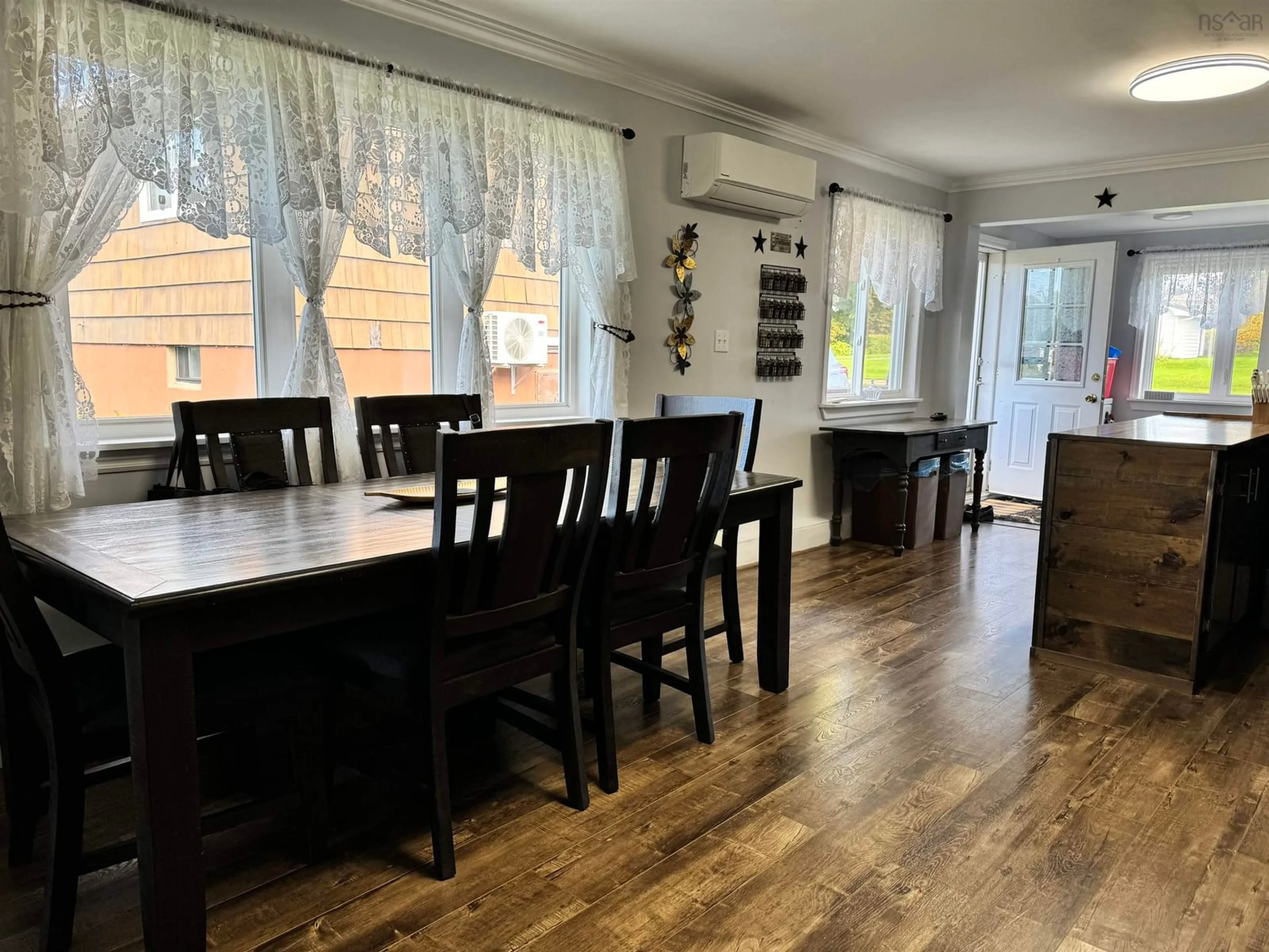 Dining room, wood floors, cottage for 10 Dodd St, Glace Bay Nova Scotia B1A 4S9