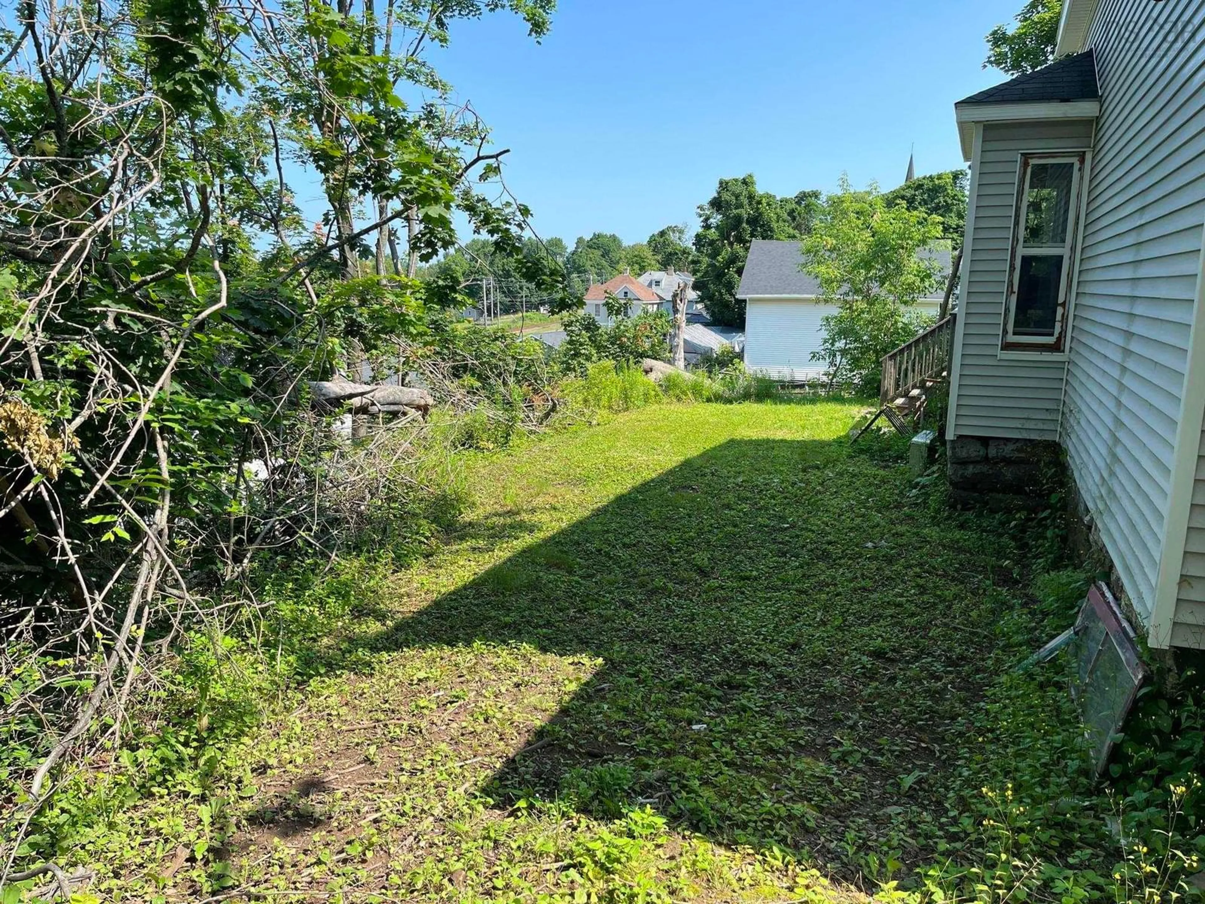 Frontside or backside of a home, the fenced backyard for 264 High St, New Glasgow Nova Scotia B2H 2P1