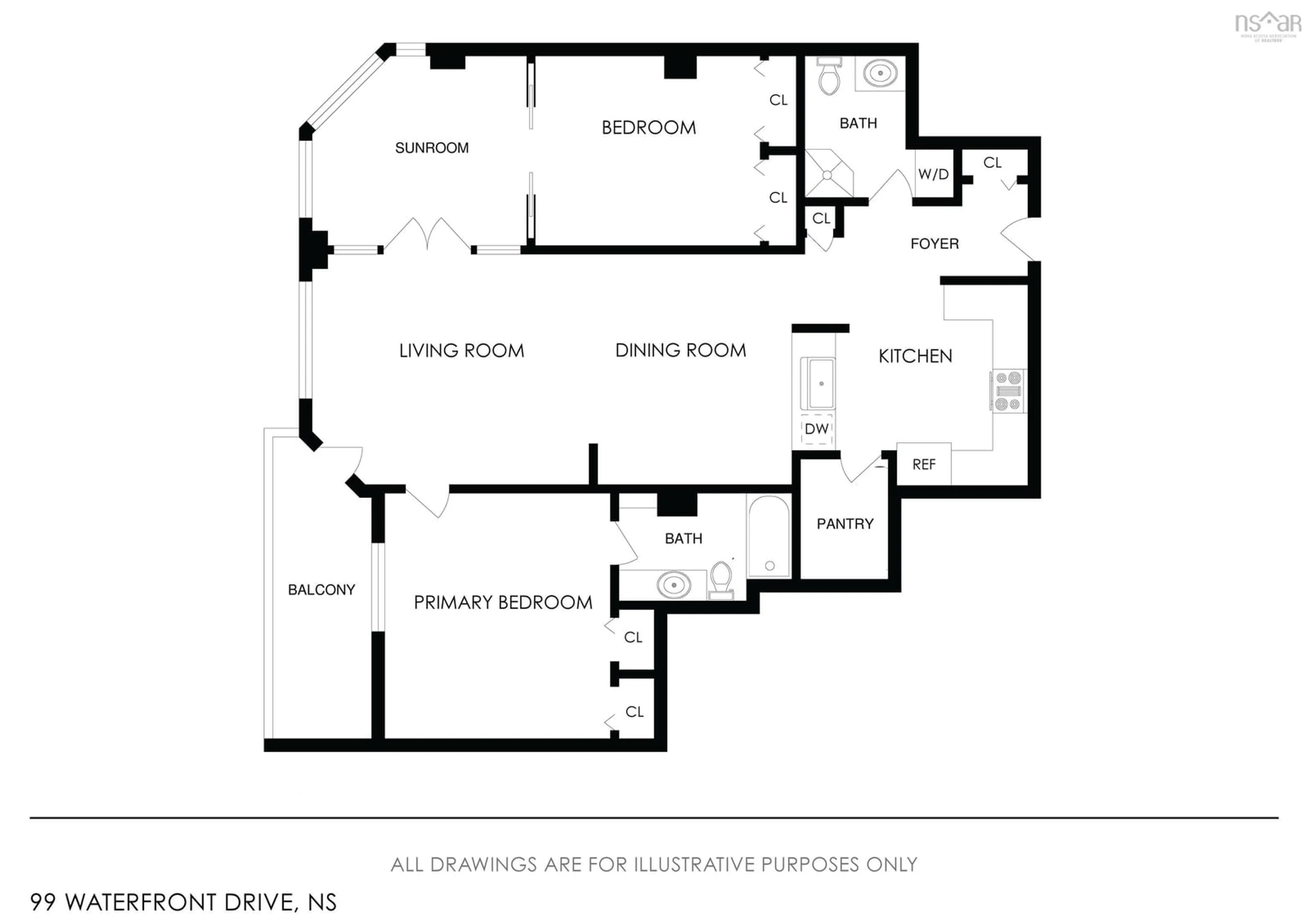 Floor plan for 99 Waterfront Dr #203, Bedford Nova Scotia B4A 4K5