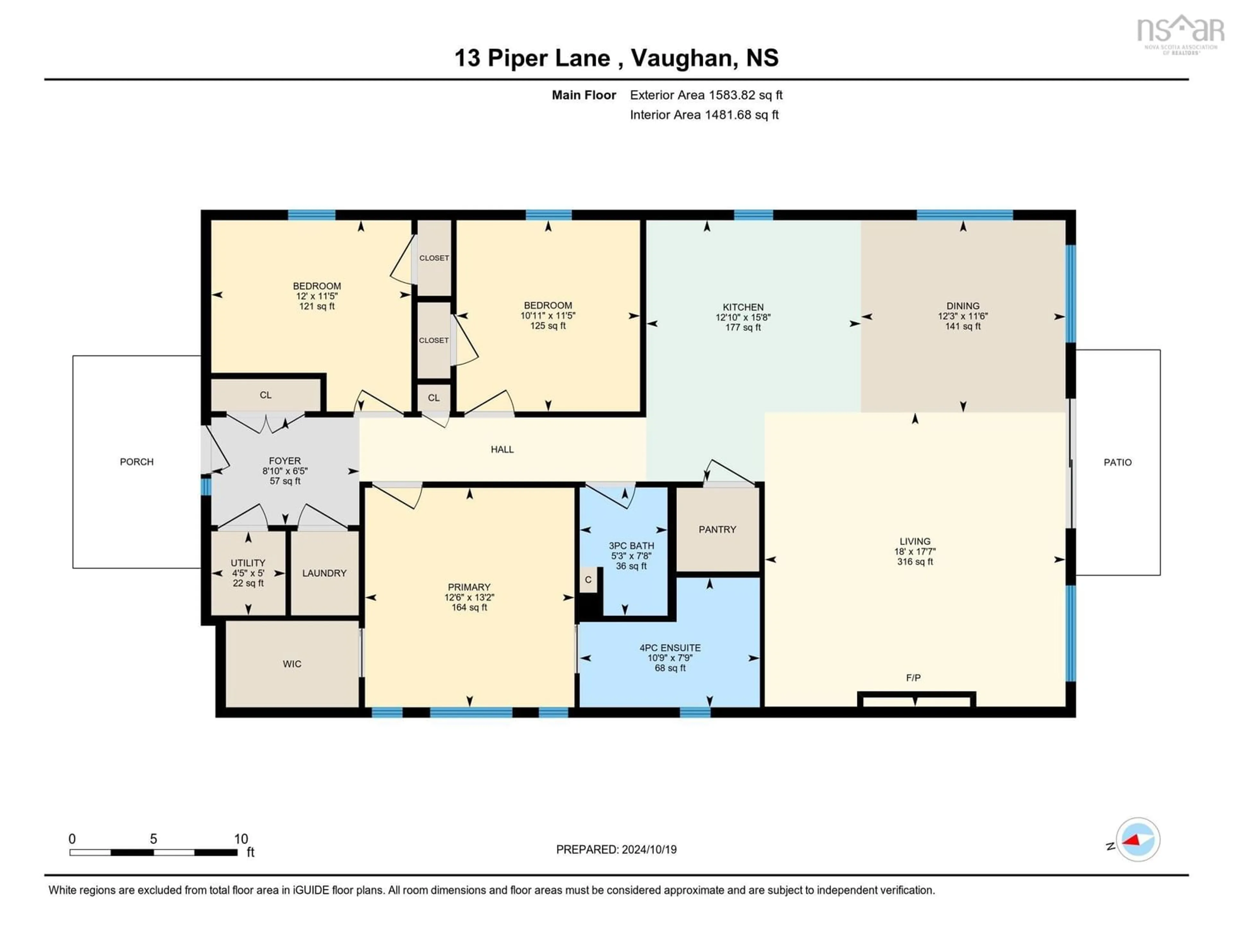 Floor plan for 13 Piper Lane, Vaughan Nova Scotia B0N 2T0