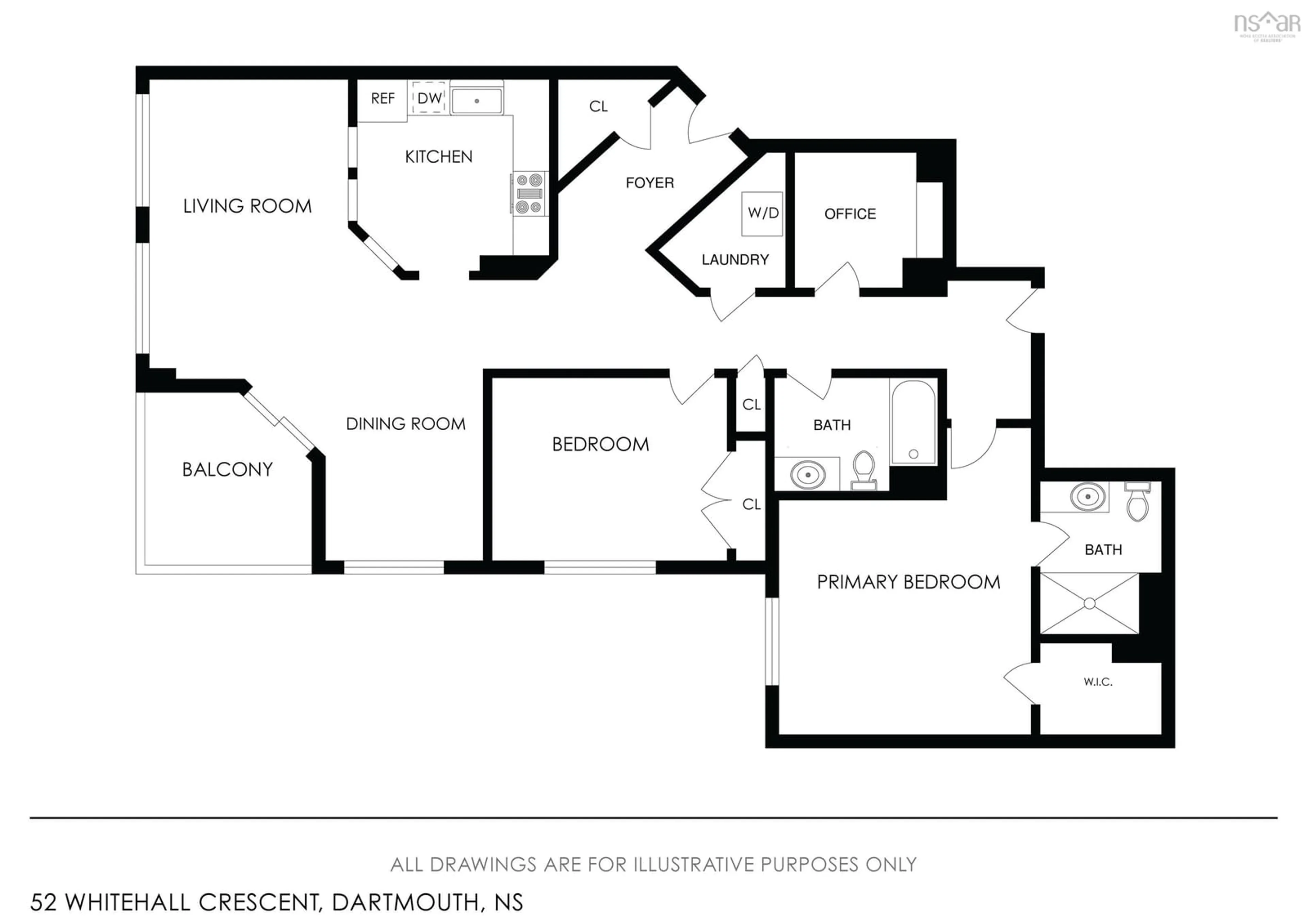 Floor plan for 52 Whitehall Cres #407, Dartmouth Nova Scotia B2W 6P7