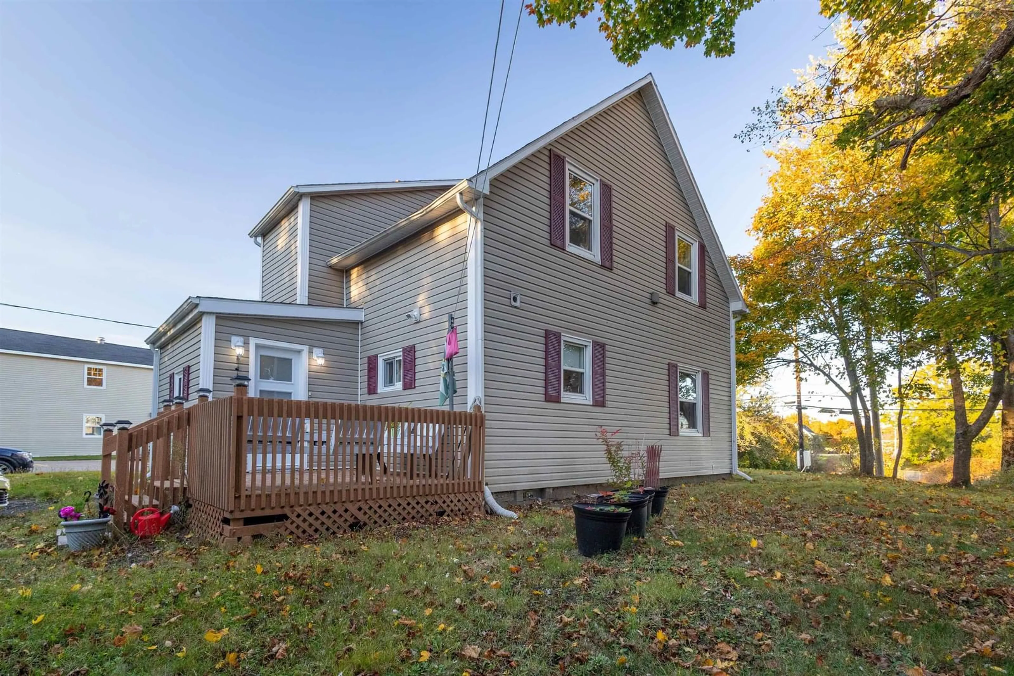 A pic from exterior of the house or condo, the fenced backyard for 4 Regent Street, North Sydney Nova Scotia B2A 2E4