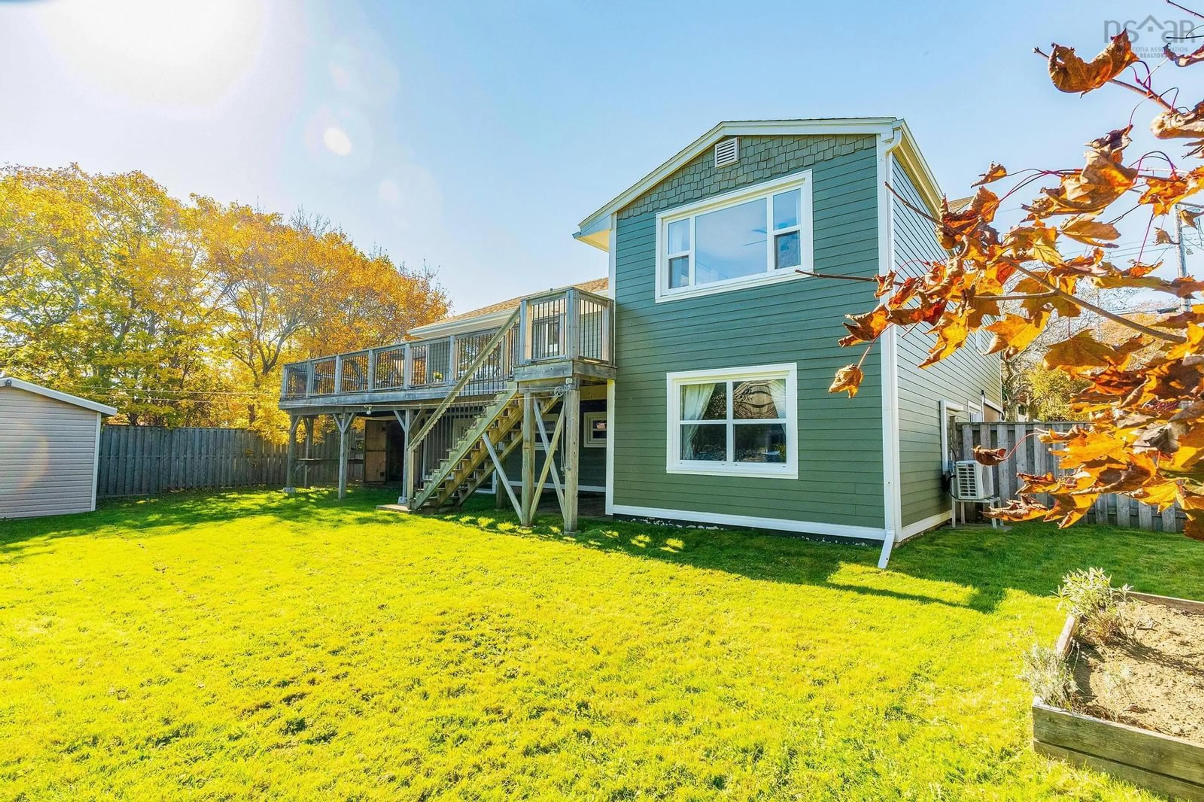 A pic from exterior of the house or condo, the fenced backyard for 26 Towerview Dr, Halifax Nova Scotia B3P 1E9