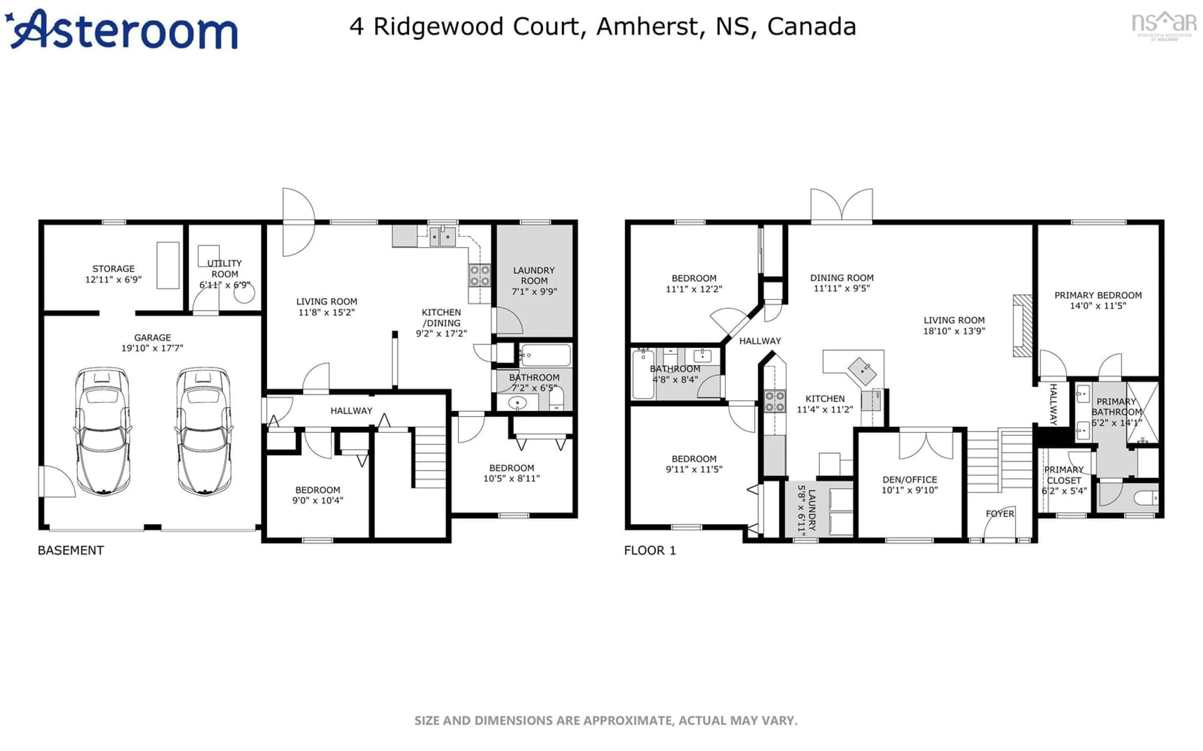 Floor plan for 4 Ridgewood Crt, Amherst Nova Scotia B4H 4W7