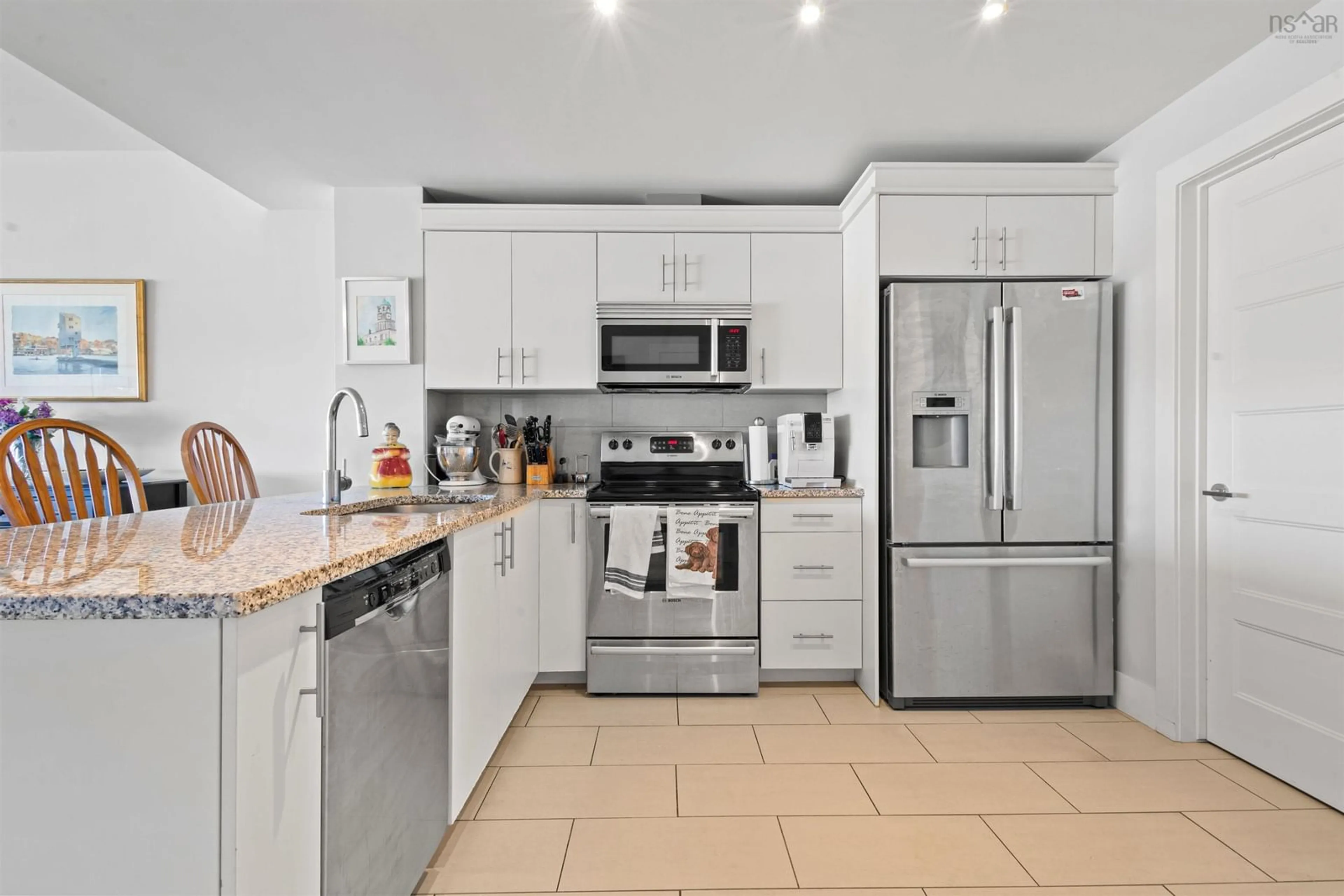 Kitchen, ceramic floors, cottage for 15 Kings Wharf Pl #901, Dartmouth Nova Scotia B2Y 0C2