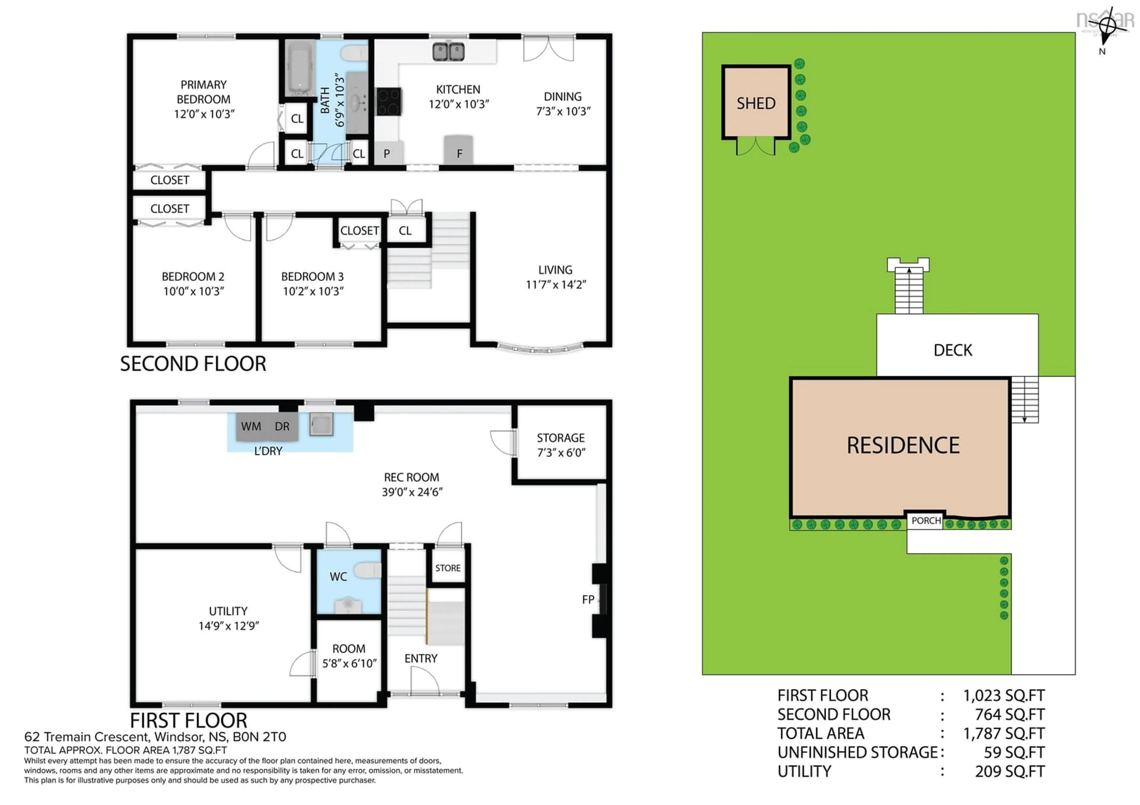 Floor plan for 62 Tremain Cres, Windsor Nova Scotia B0N 2T0