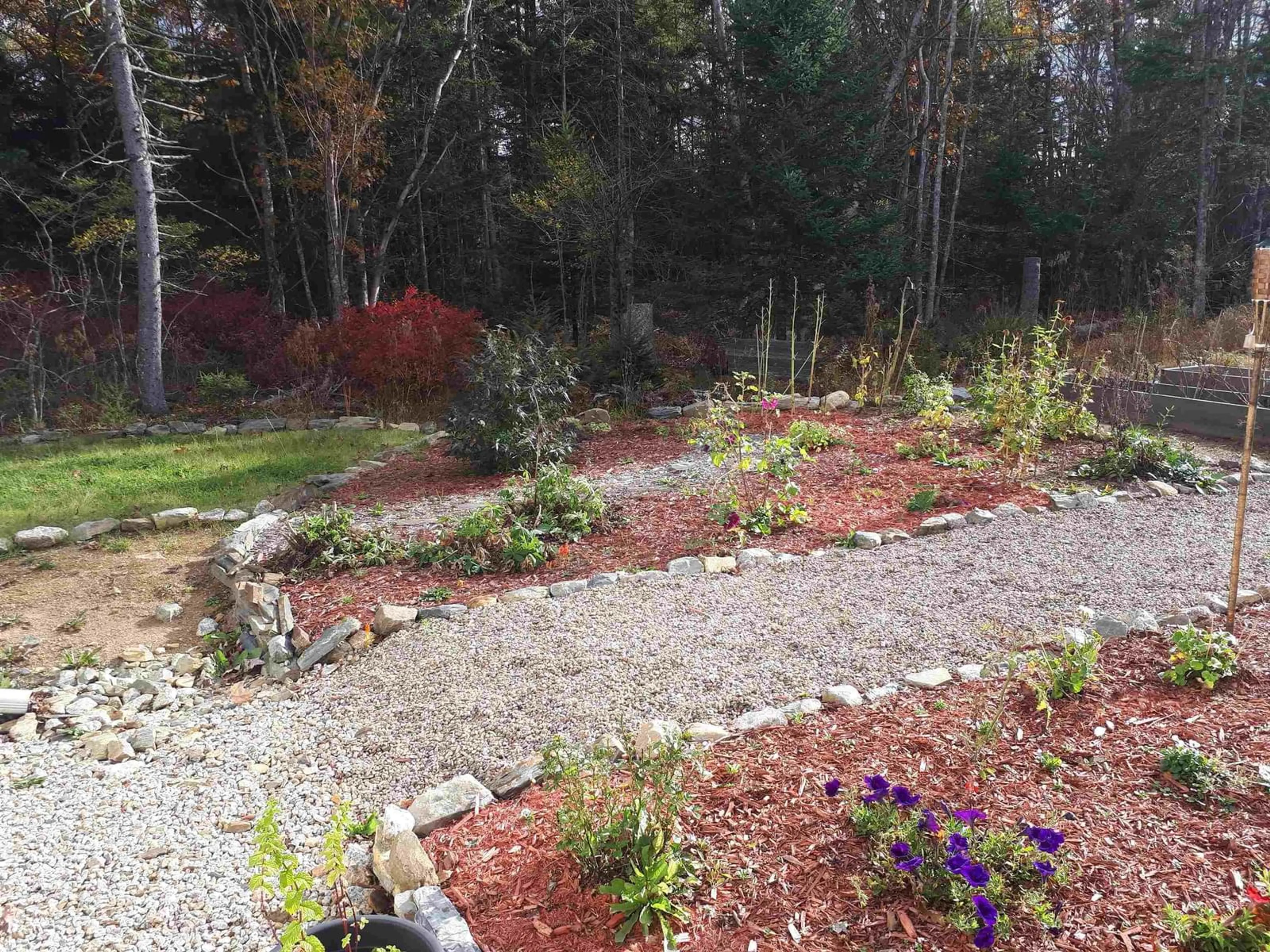 Patio, the fenced backyard for 82 Rum Runners Lane #3, Martins Point Nova Scotia B0J 2E0