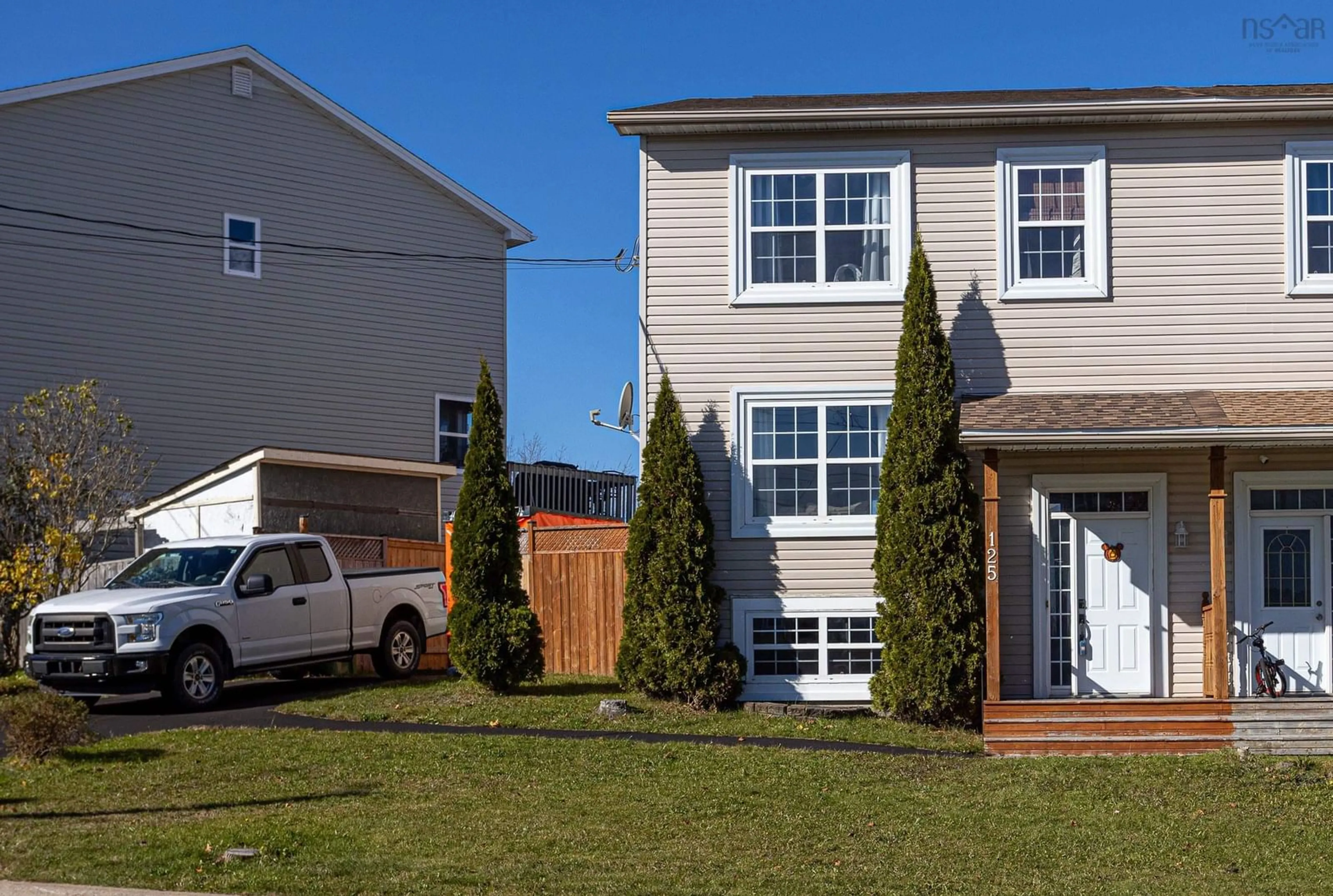 Frontside or backside of a home, the fenced backyard for 125 Sheppards Run, Beechville Nova Scotia B3T 2E8