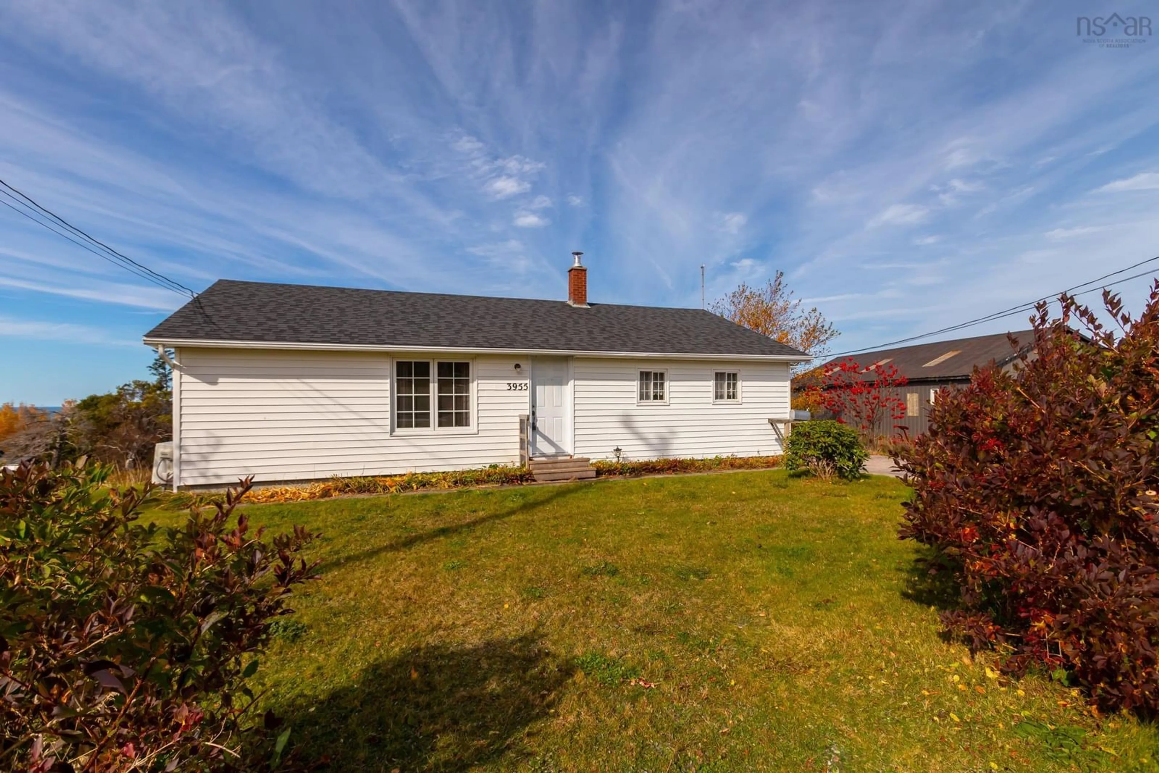 Frontside or backside of a home, the fenced backyard for 3955 Shore Road West, Hillsburn Nova Scotia B0S 1A0