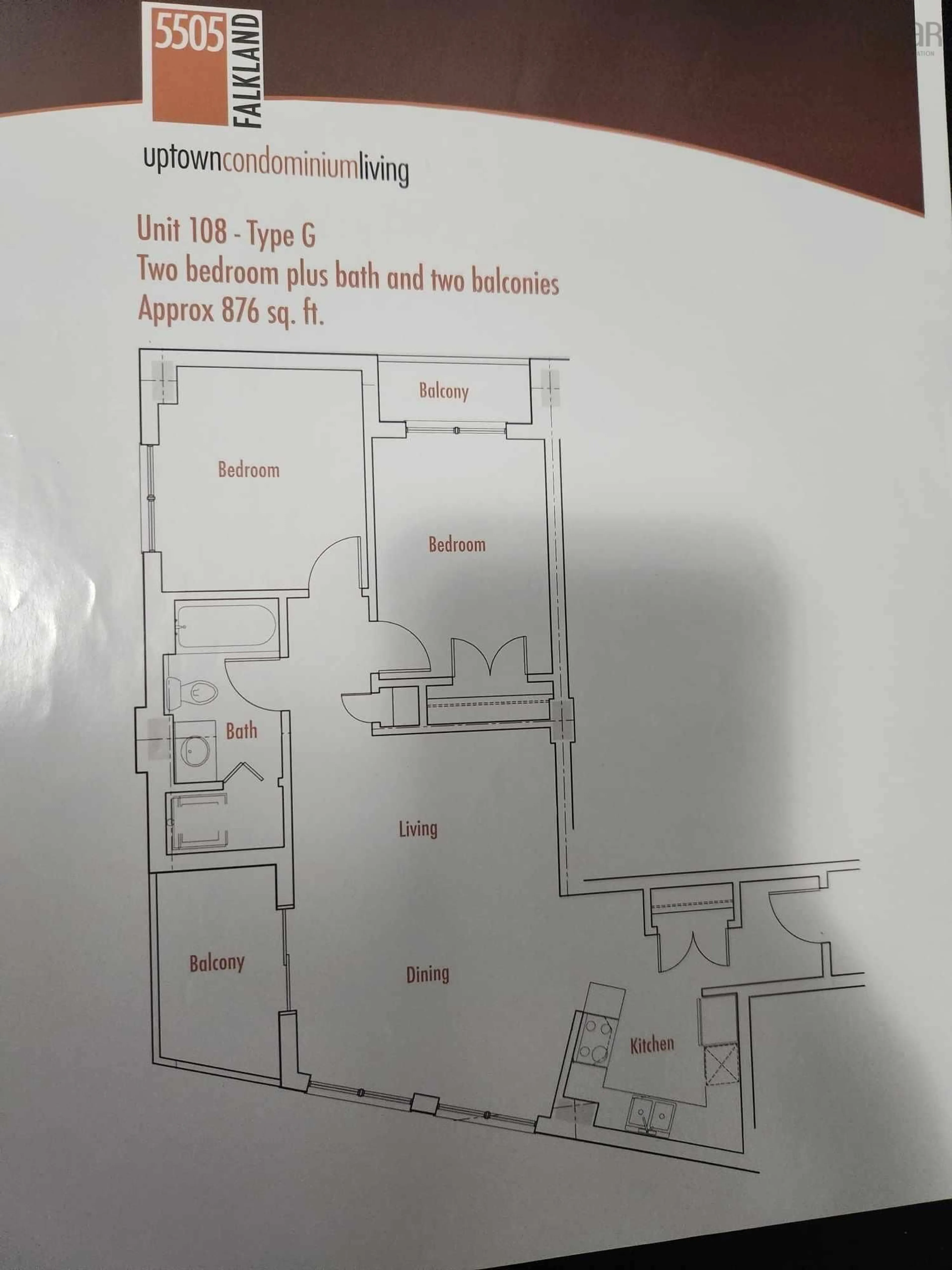 Floor plan for 5505 Falkland St #308, Halifax Nova Scotia B3K 0C3