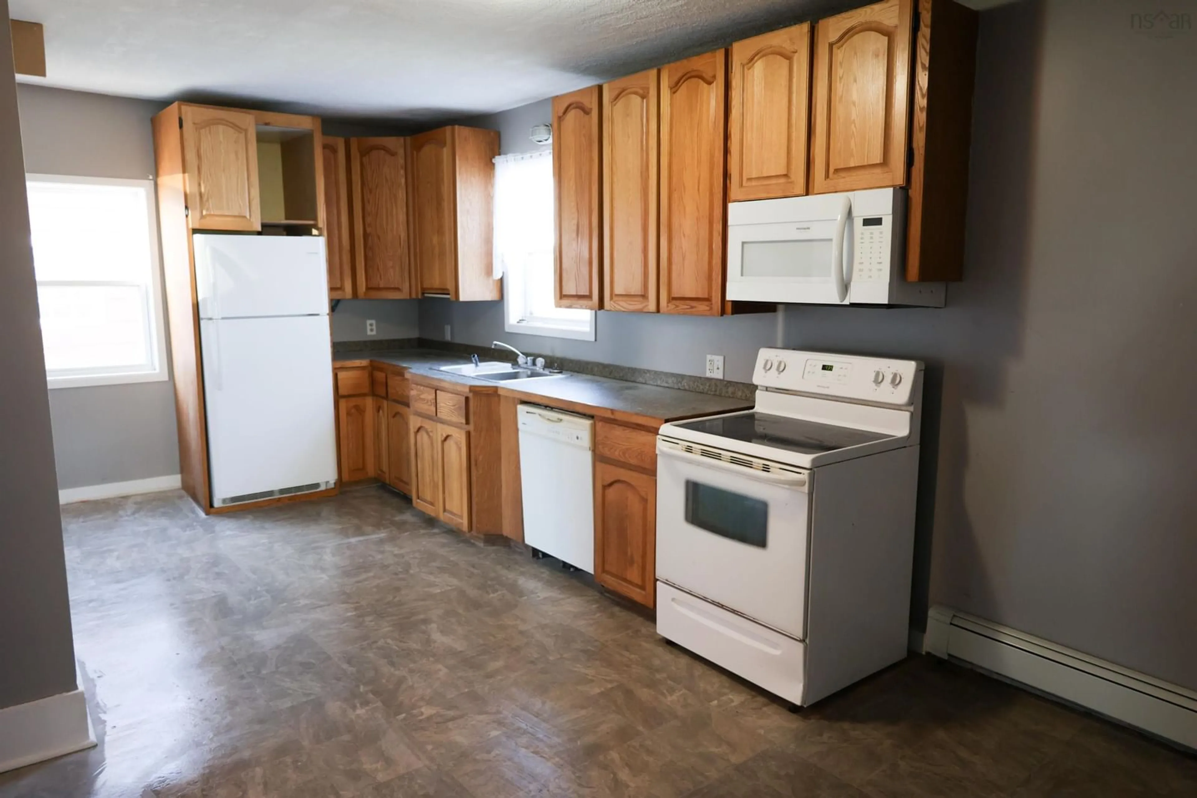 Standard kitchen, wood floors, cottage for 8207 Highway 1, Meteghan Nova Scotia B0W 2J0