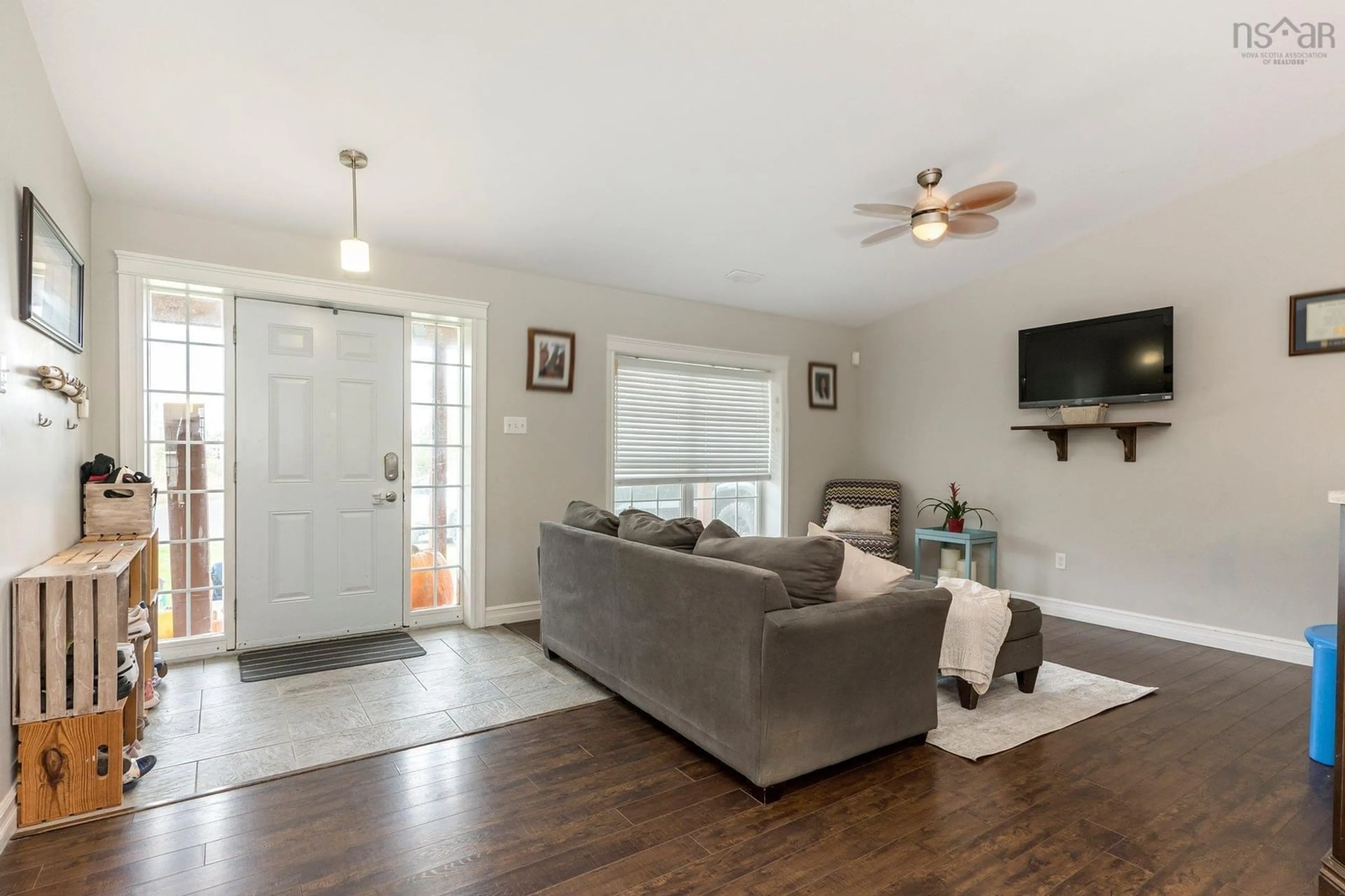 Living room, wood floors for 91 Pine Crt, Nine Mile River Nova Scotia B2S 2P2