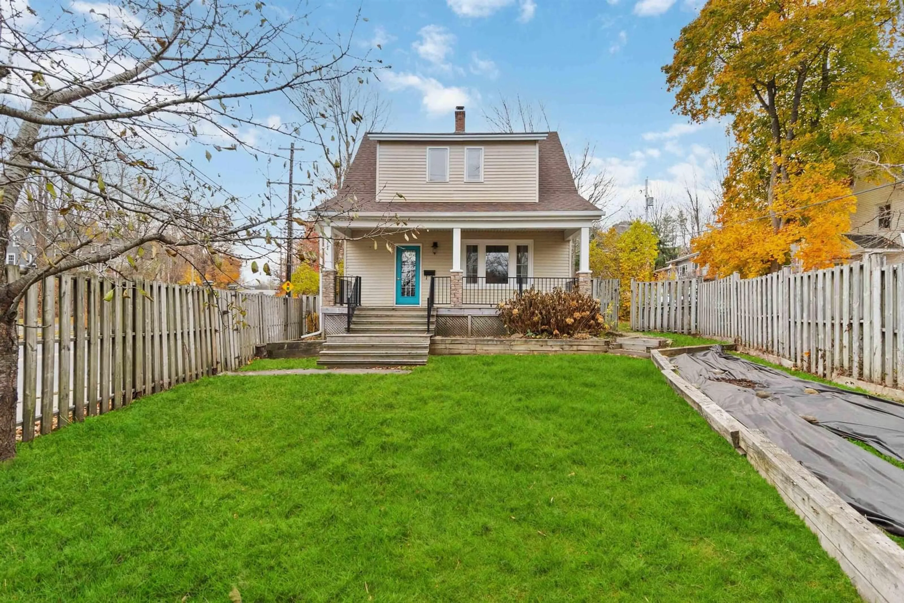 Frontside or backside of a home, the fenced backyard for 224 Victoria Rd, Bridgewater Nova Scotia B4V 2P1