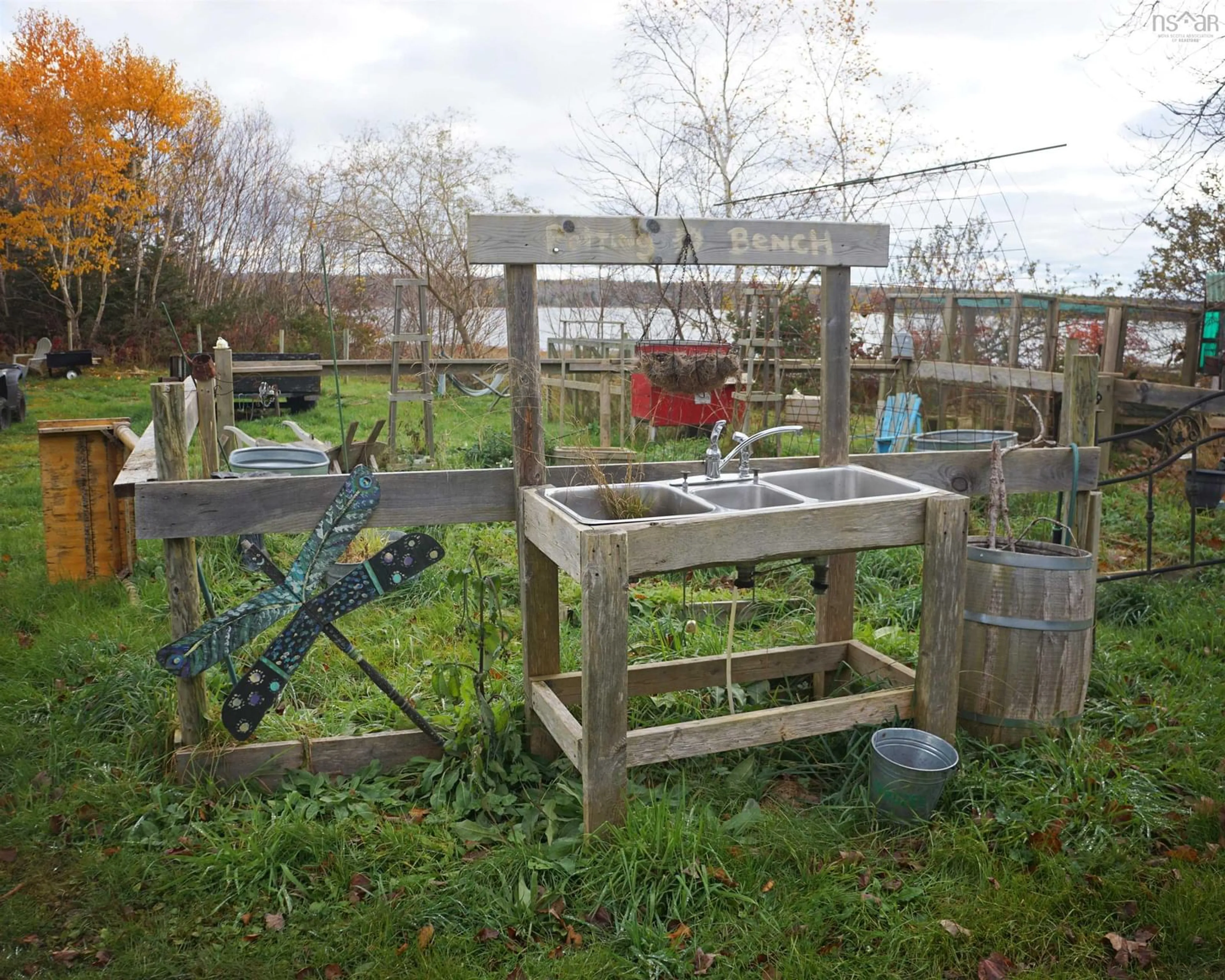 Patio, the fenced backyard for 733 West Middle Sable Rd, West Middle Sable Nova Scotia B0T 1V0