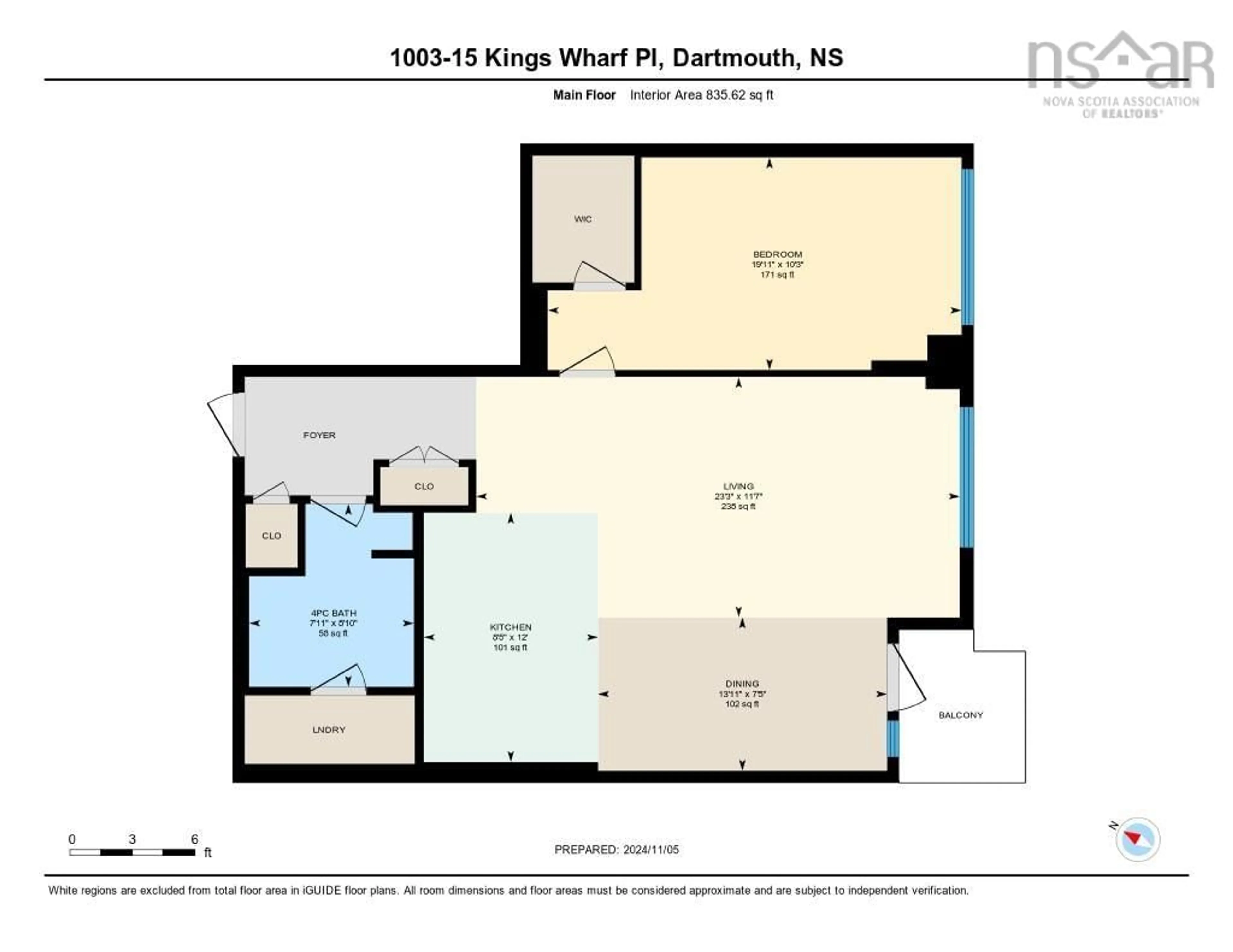 Floor plan for 15 King’s Wharf Pl #1003, Dartmouth Nova Scotia B2Y 0C2