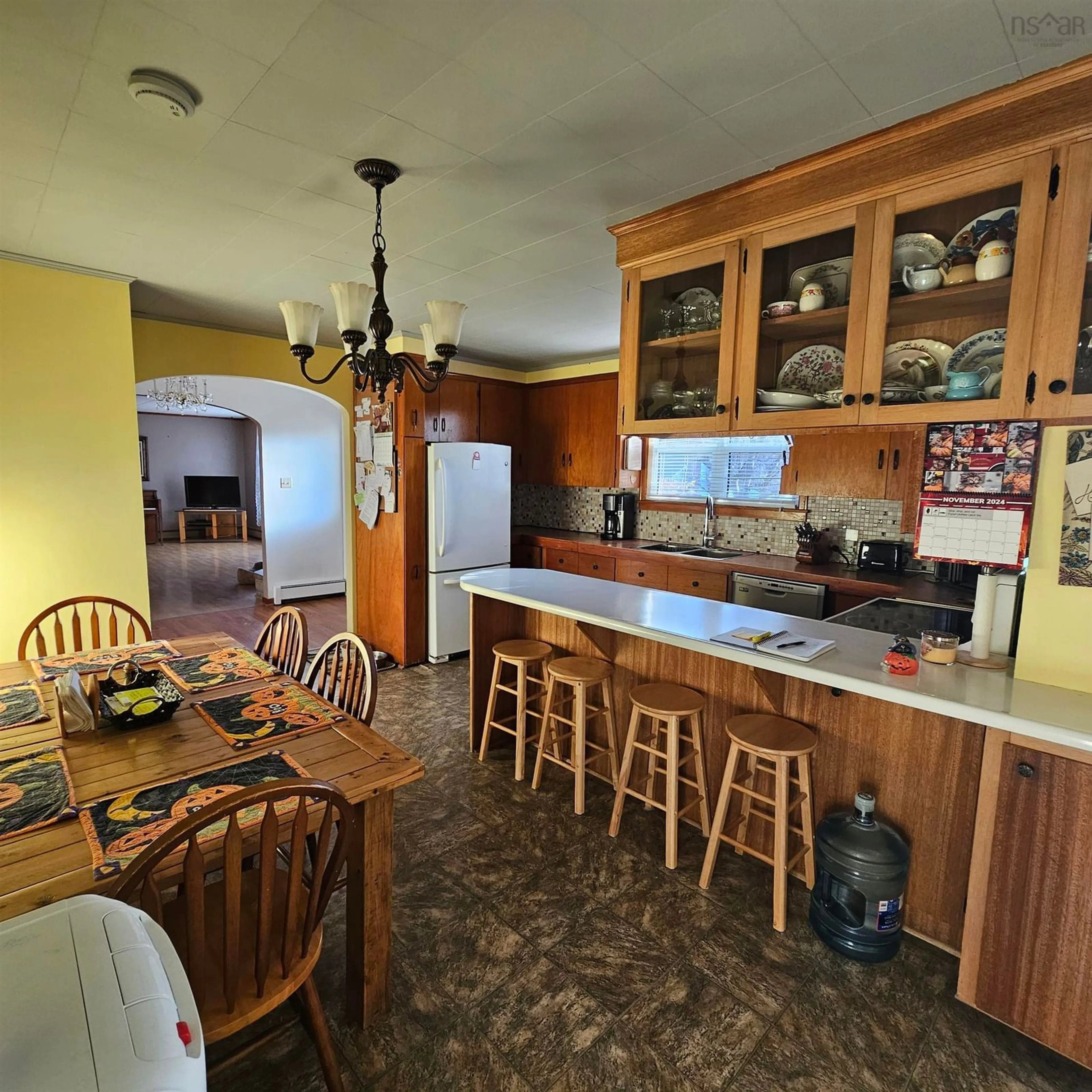 Kitchen, wood floors, cottage for 24 Orphans Home Rd, Oakhill Nova Scotia B4V 0E1