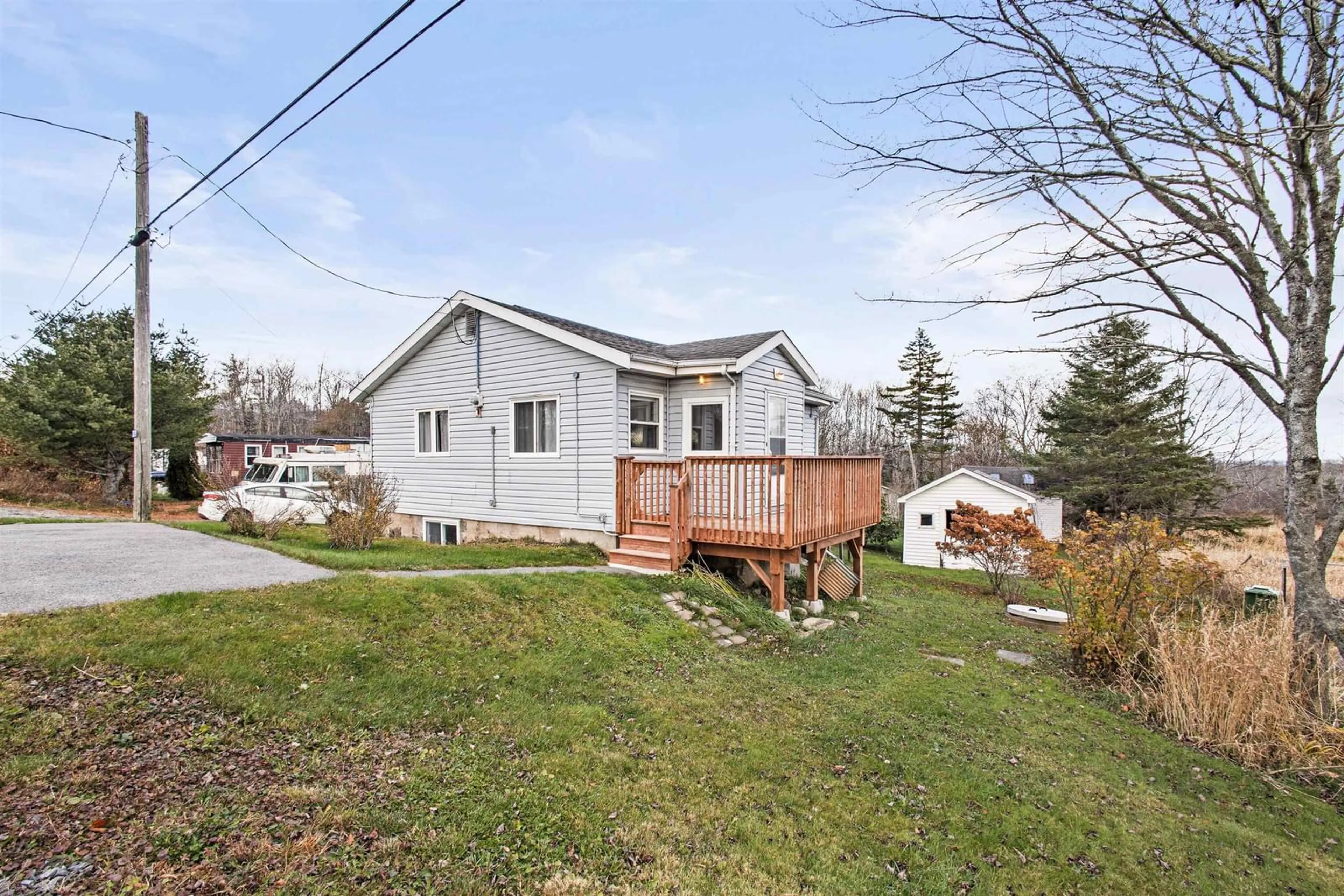 A pic from exterior of the house or condo, the fenced backyard for 3029 Beaver Bank Rd, Beaver Bank Nova Scotia B4G 2S6