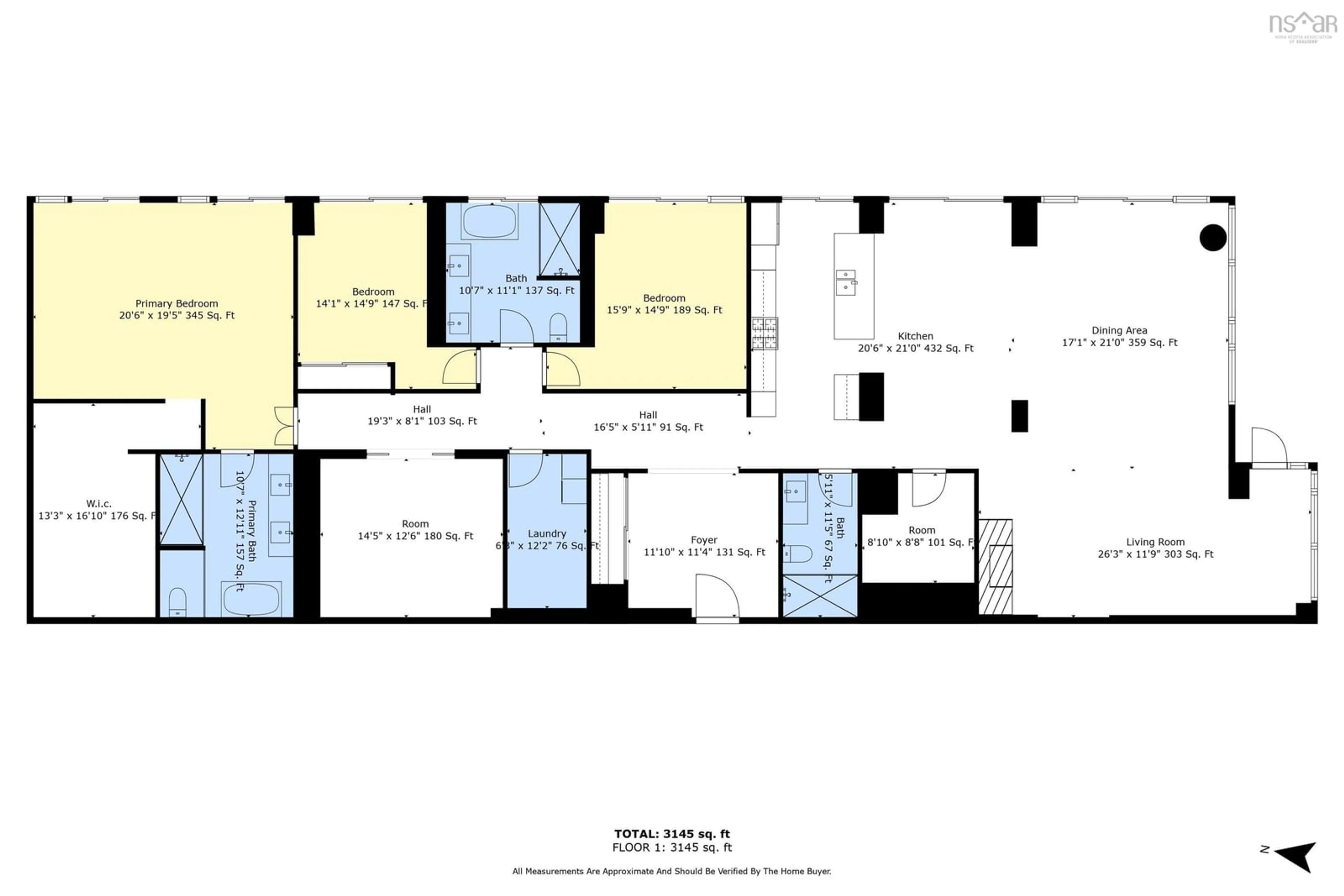 Floor plan for 1650 Granville St #2303, Halifax Nova Scotia B3J 0E1