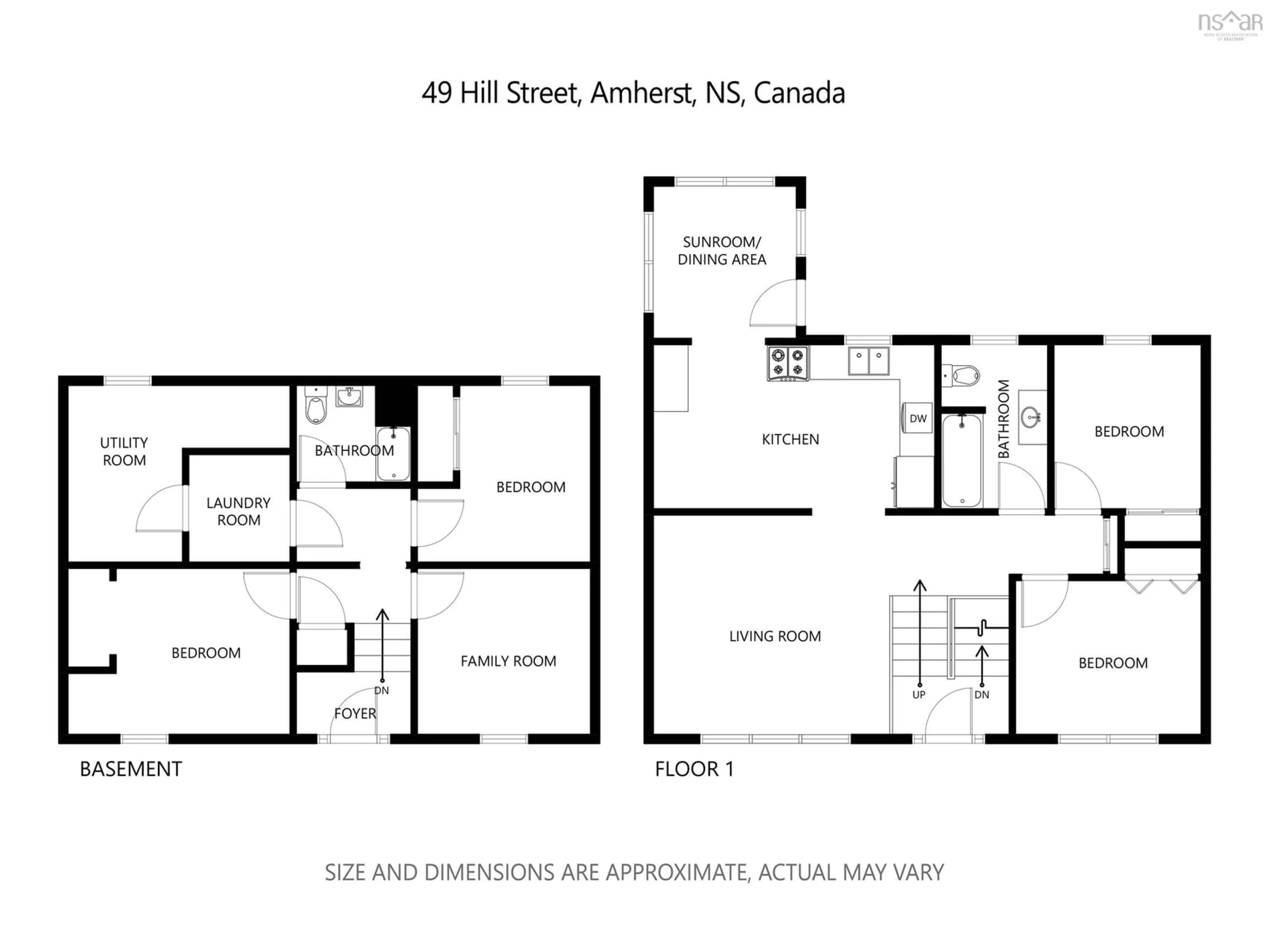 Floor plan for 49 Hill St, Amherst Nova Scotia B4H 2N2