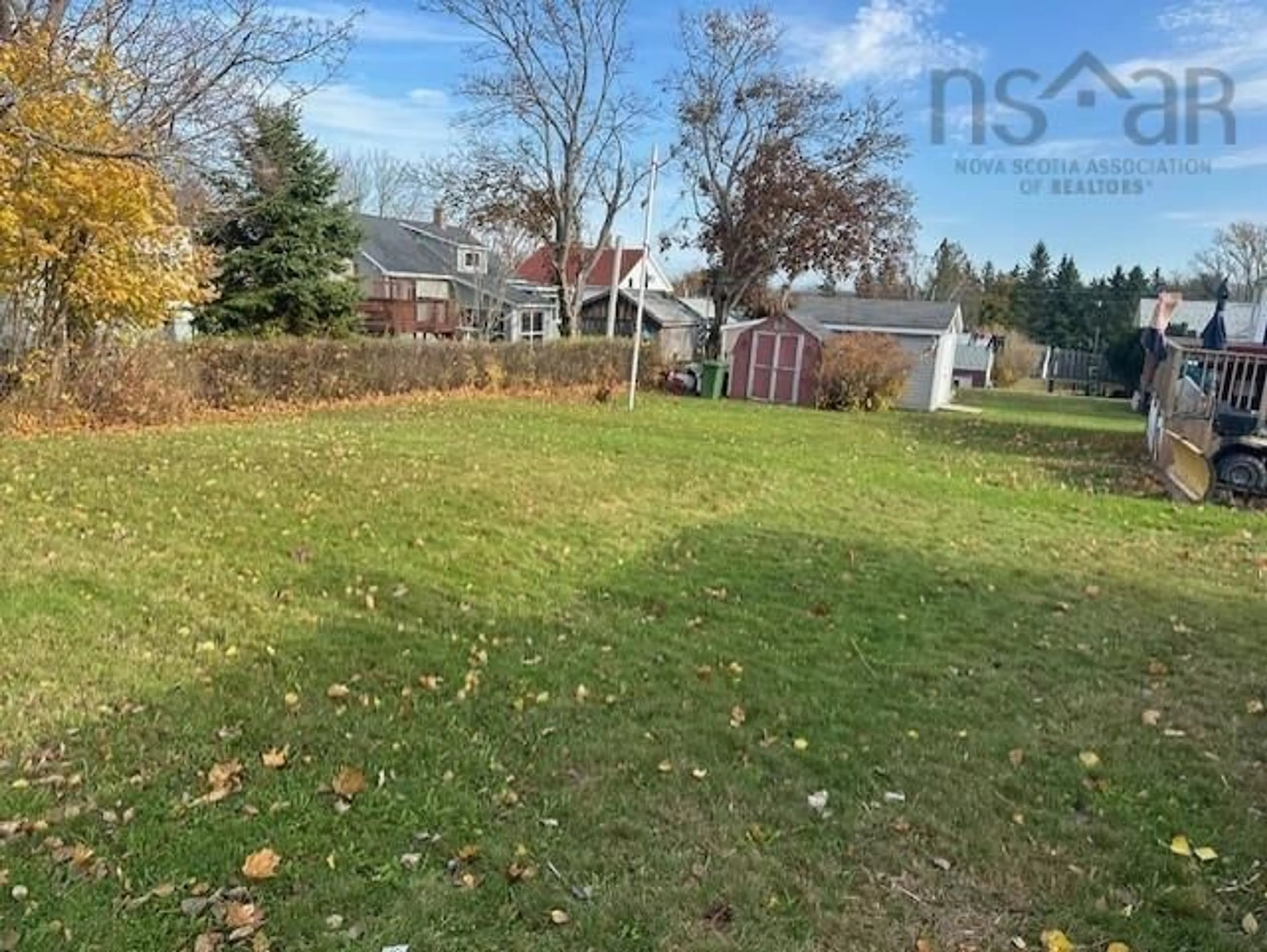 Frontside or backside of a home, the fenced backyard for 42 Cambey Ave, Stellarton Nova Scotia B0K 1S0