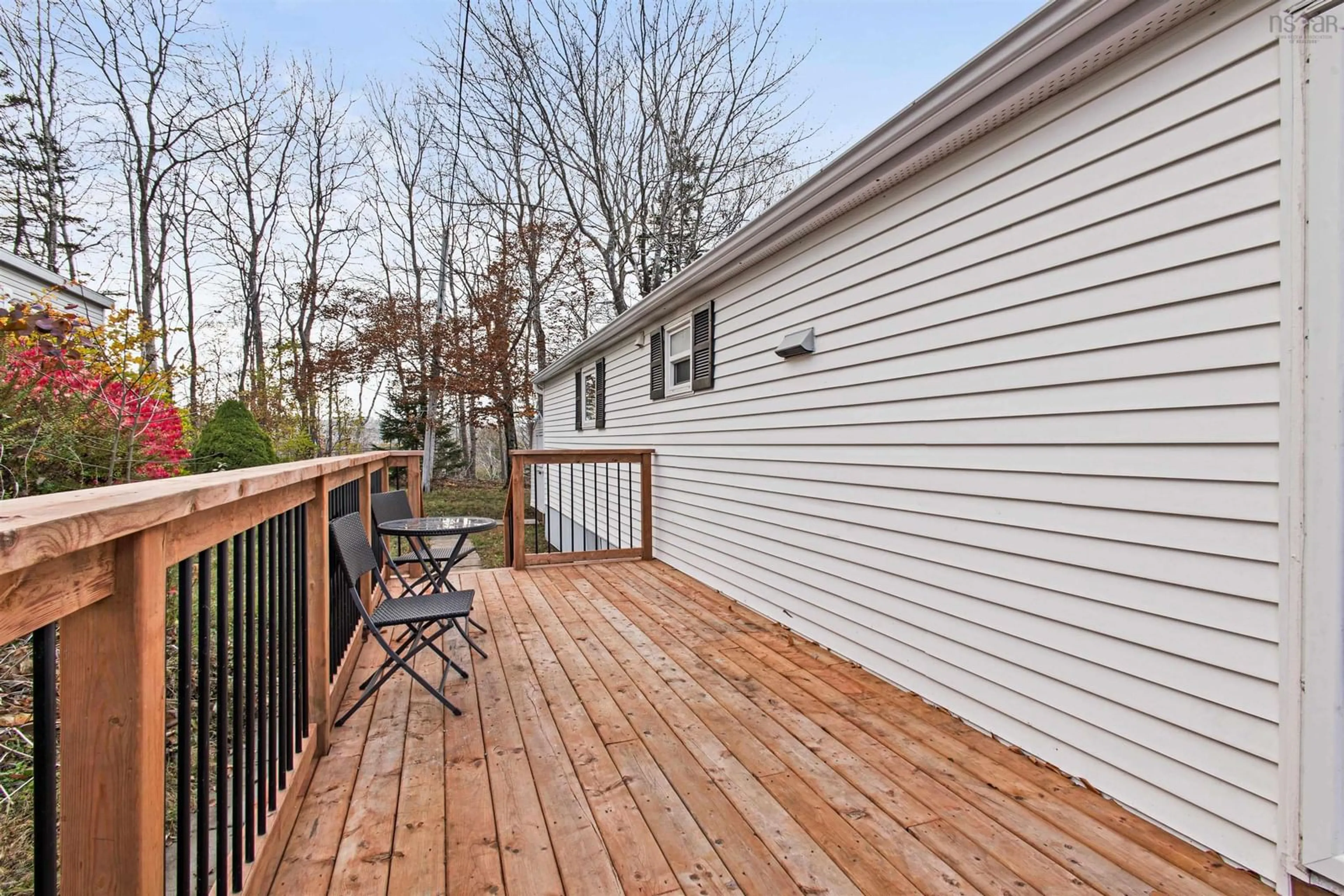 Patio, the fenced backyard for 6 Hazel St, Middle Sackville Nova Scotia B4E 1E4