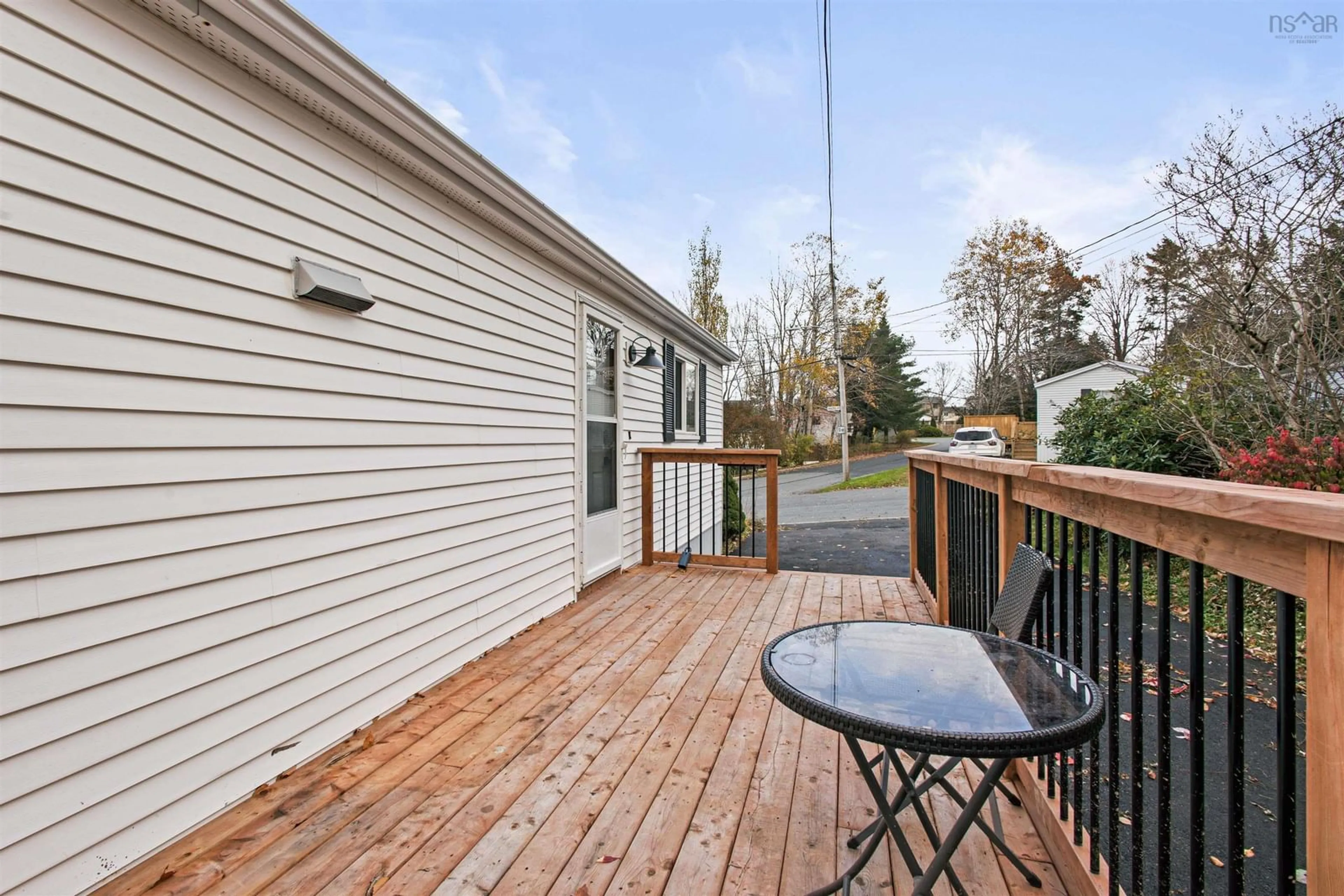 Patio, the fenced backyard for 6 Hazel St, Middle Sackville Nova Scotia B4E 1E4