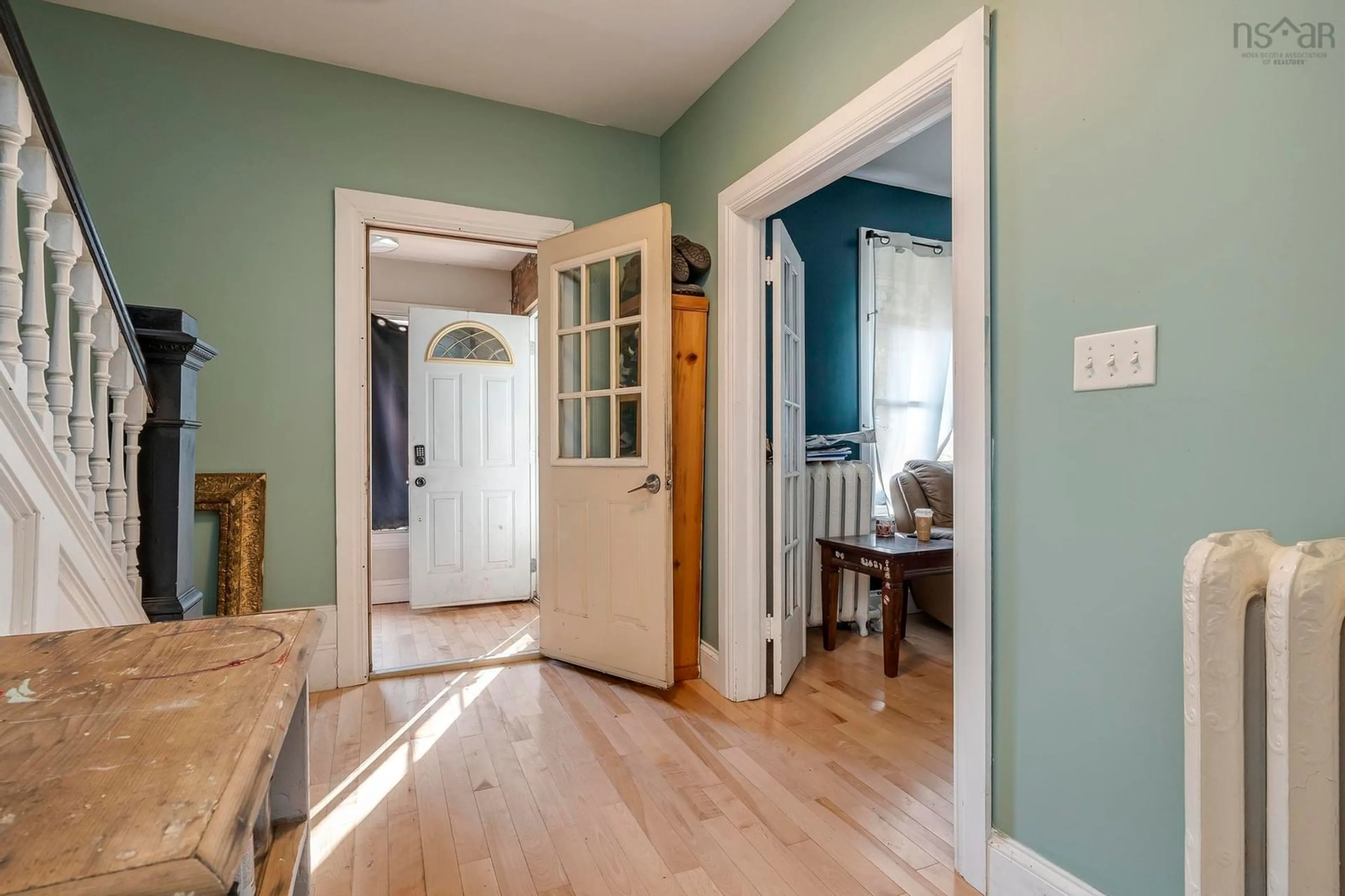 Indoor entryway, wood floors for 124 Denoon St, Pictou Nova Scotia B0K 1H0