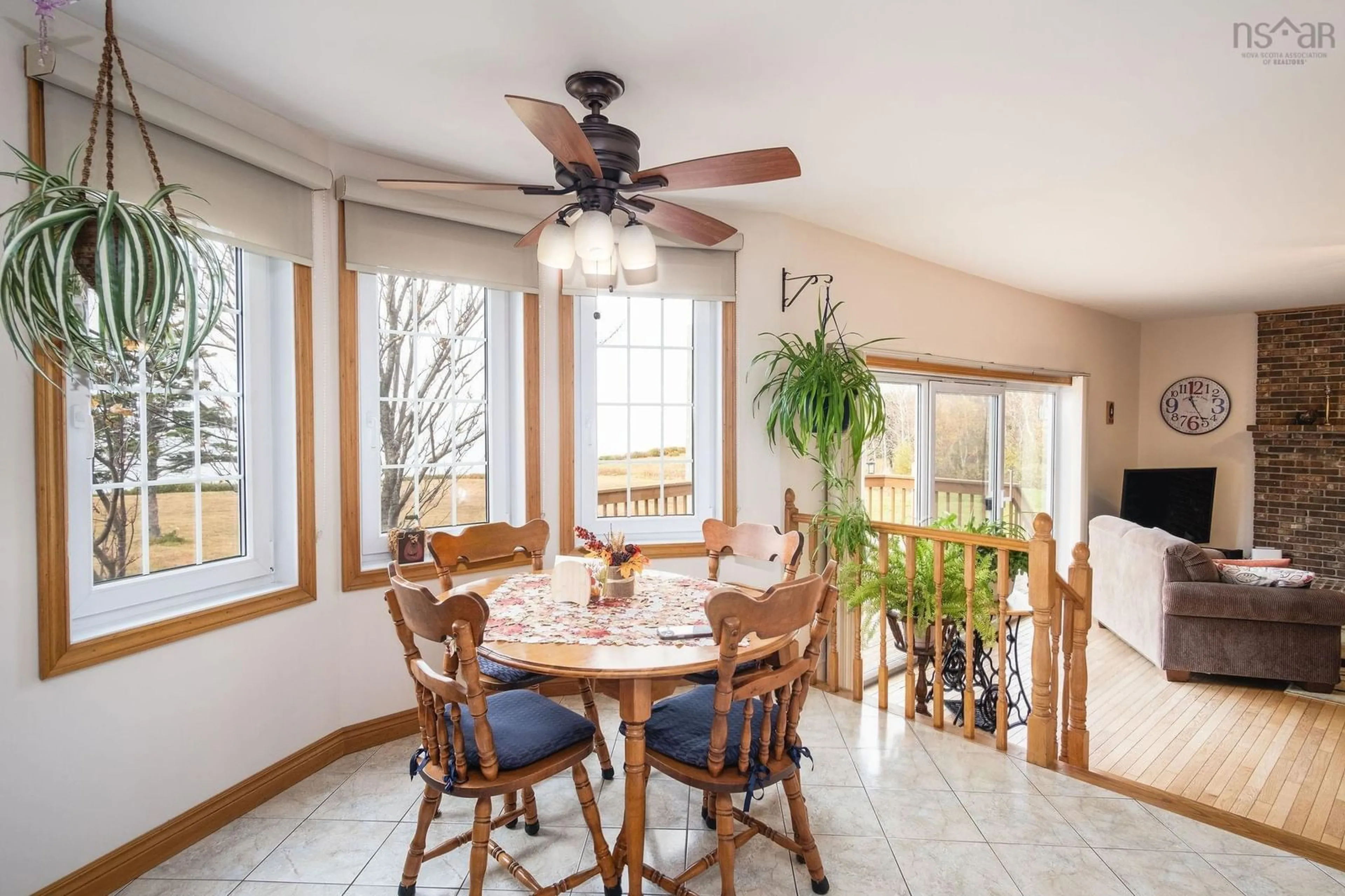 Dining room, wood floors, cottage for 3537 No. 19 Hwy, Long Point Nova Scotia B9A 1A3