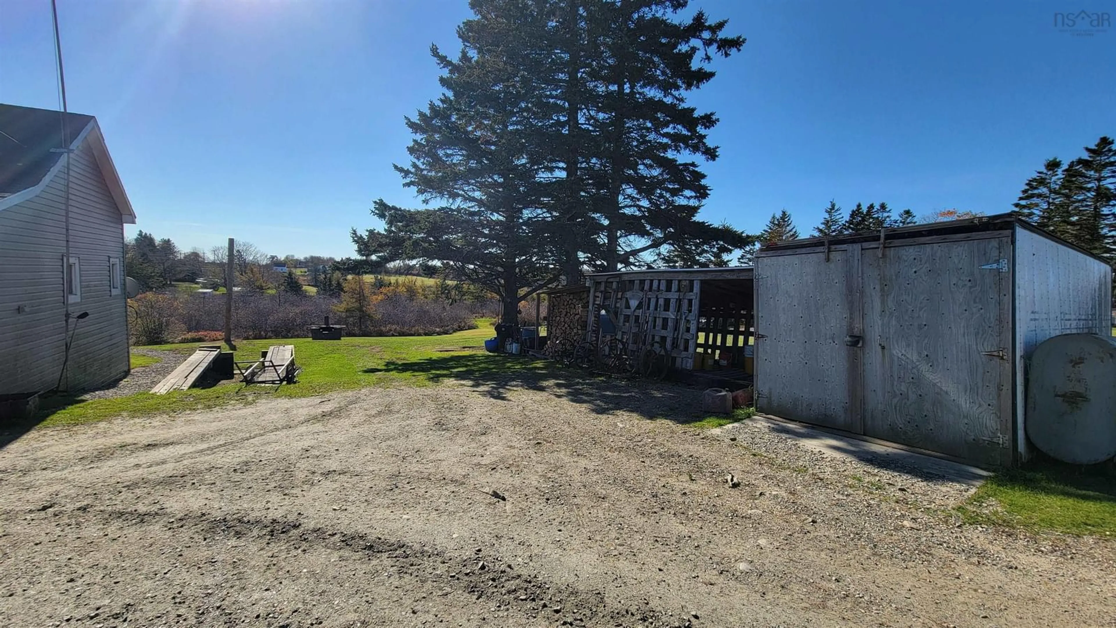 Patio, the fenced backyard for 5 Strickland Rd, Wellington Nova Scotia B5A 5A6