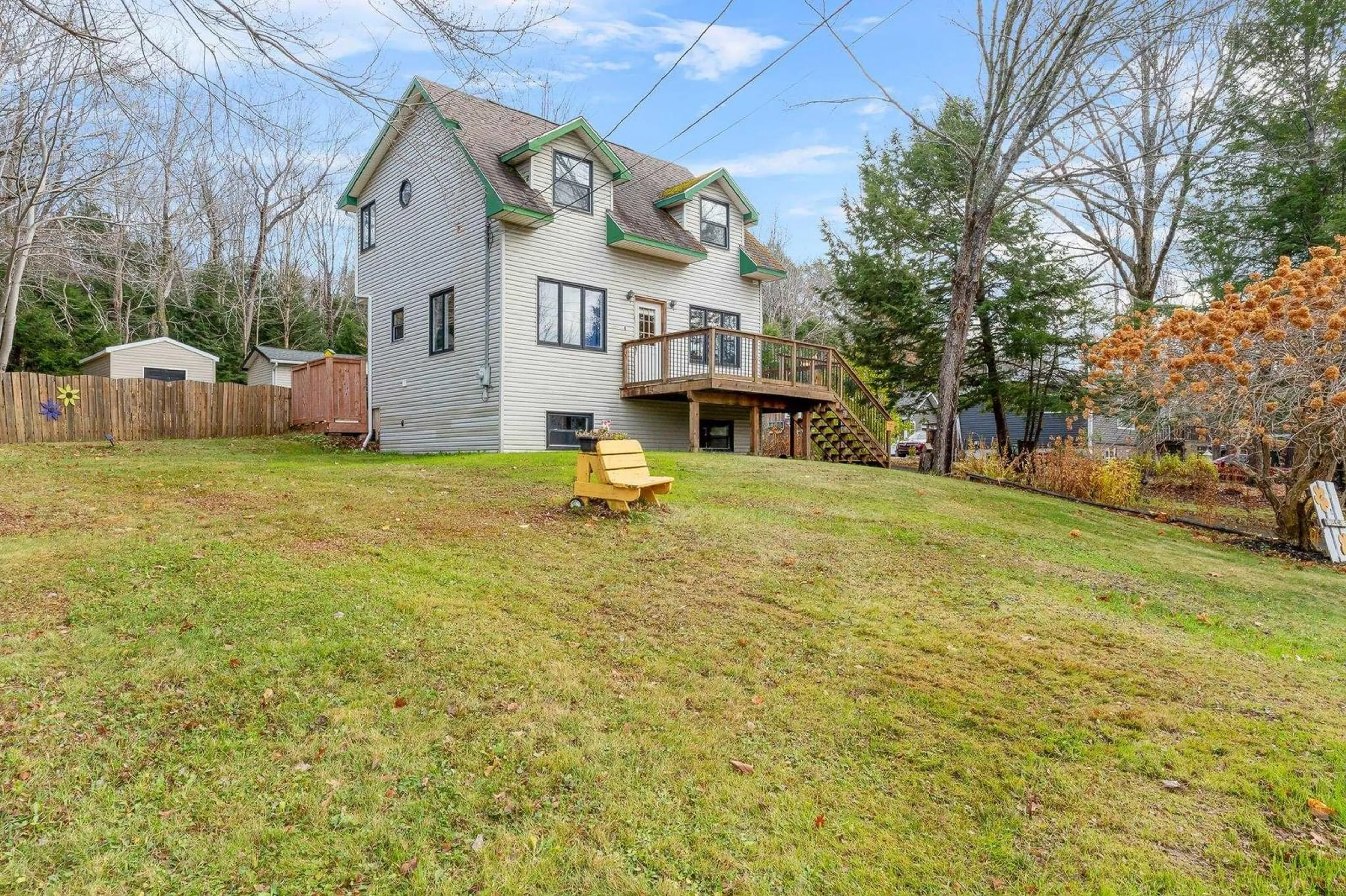 Frontside or backside of a home, the fenced backyard for 3602 Highway 2, Fletchers Lake Nova Scotia B2T 1H7