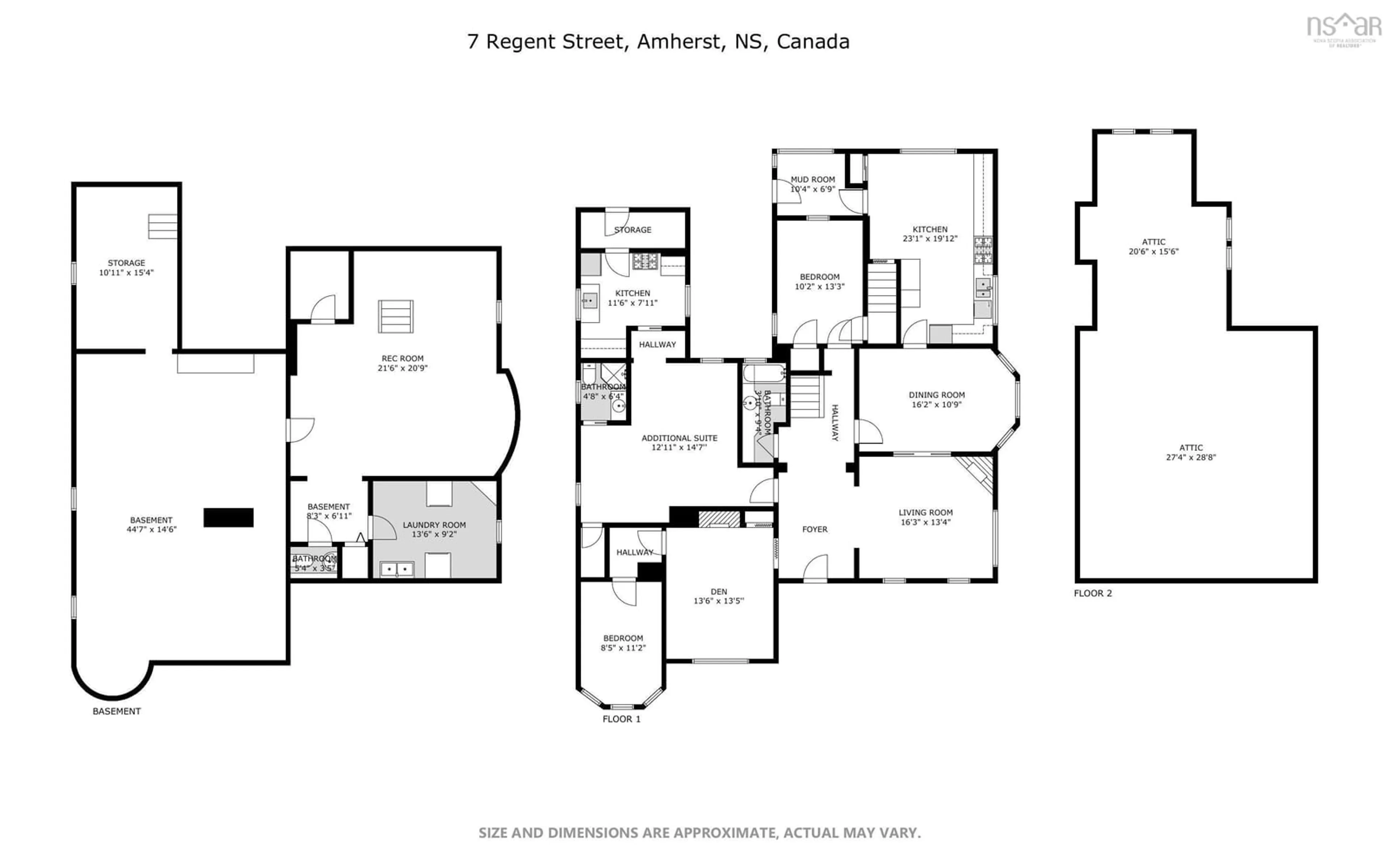 Floor plan for 7 Regent St, Amherst Nova Scotia B4H 3S6