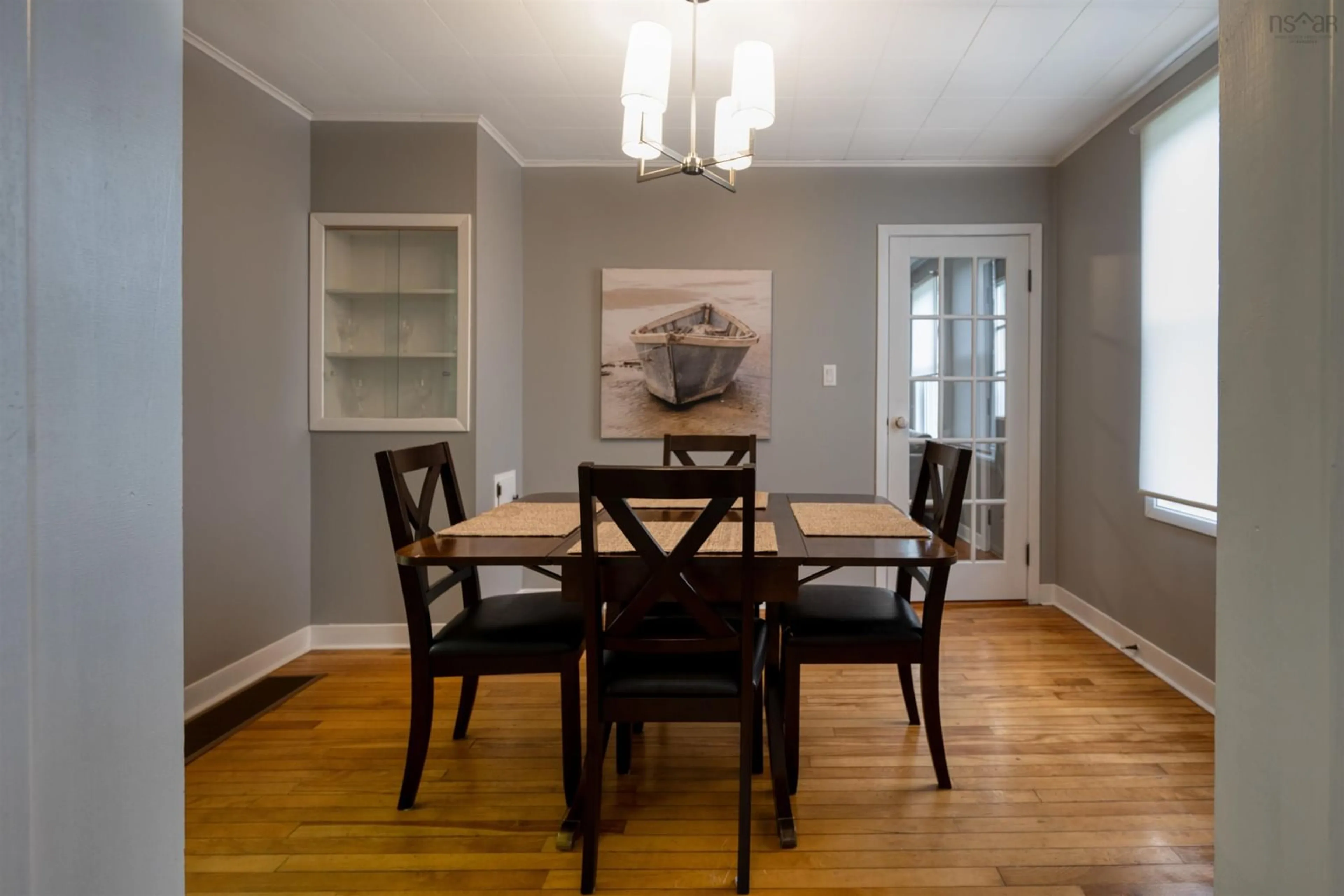 Dining room, wood floors, cottage for 185 Highway 224, Sheet Harbour Nova Scotia B0J 3B0