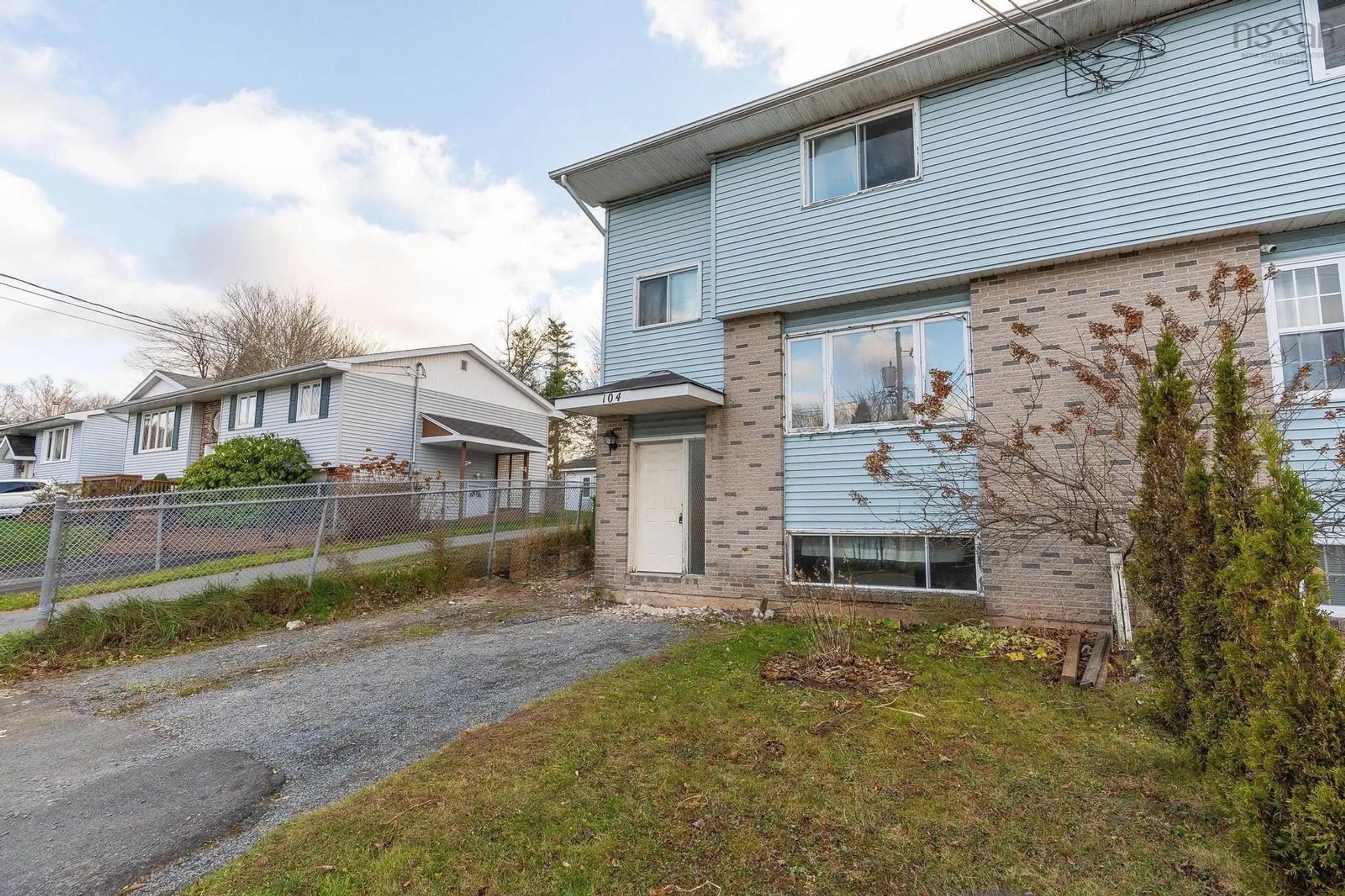 A pic from exterior of the house or condo, the fenced backyard for 104 Waterwheel Cres, Lower Sackville Nova Scotia B4E 2K7