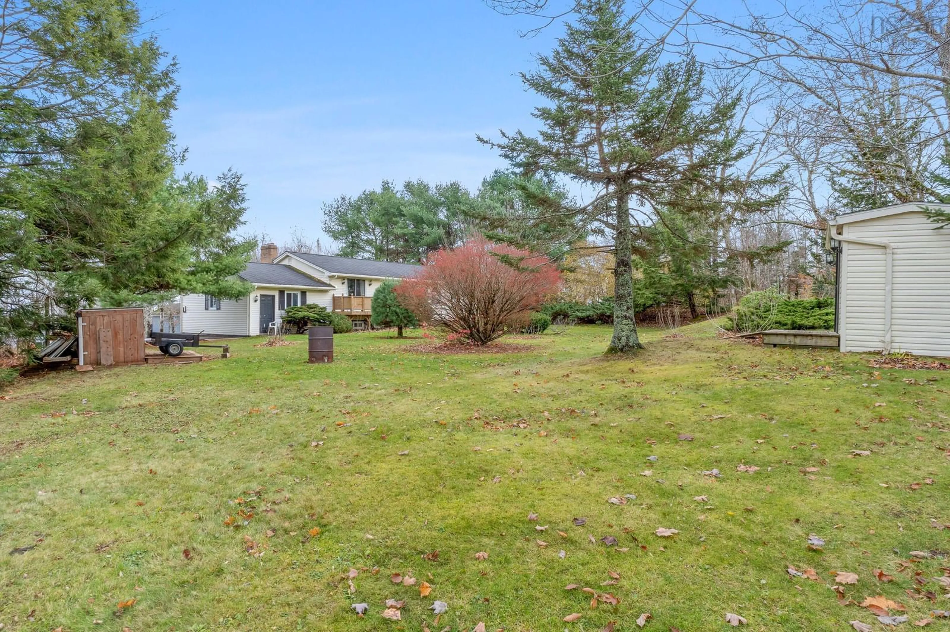 Patio, the fenced backyard for 74 Elaine Dr, Beaver Bank Nova Scotia B4G 1B4