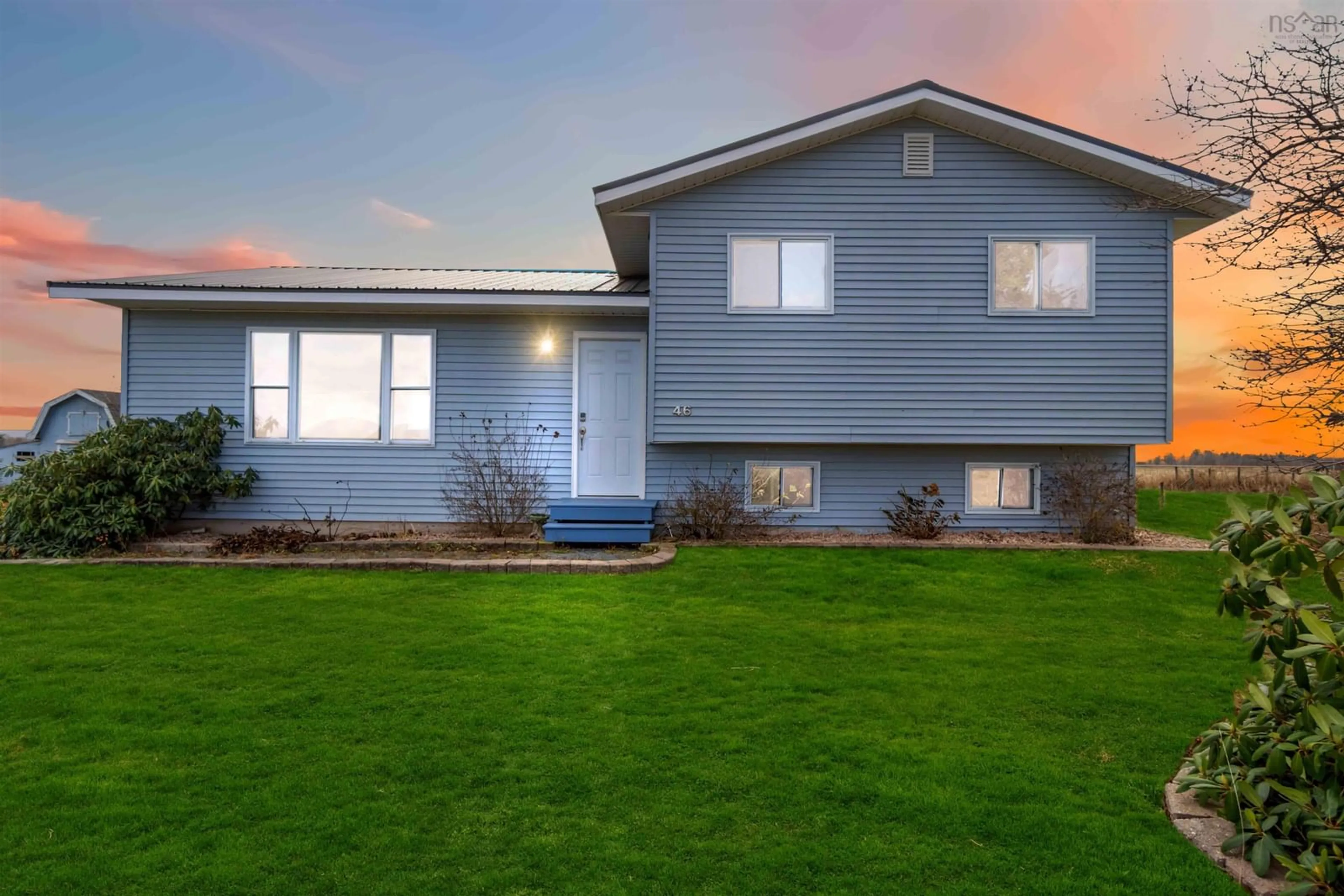 Frontside or backside of a home, the fenced backyard for 46 Parker Condon Rd, Berwick North Nova Scotia B0P 1E0