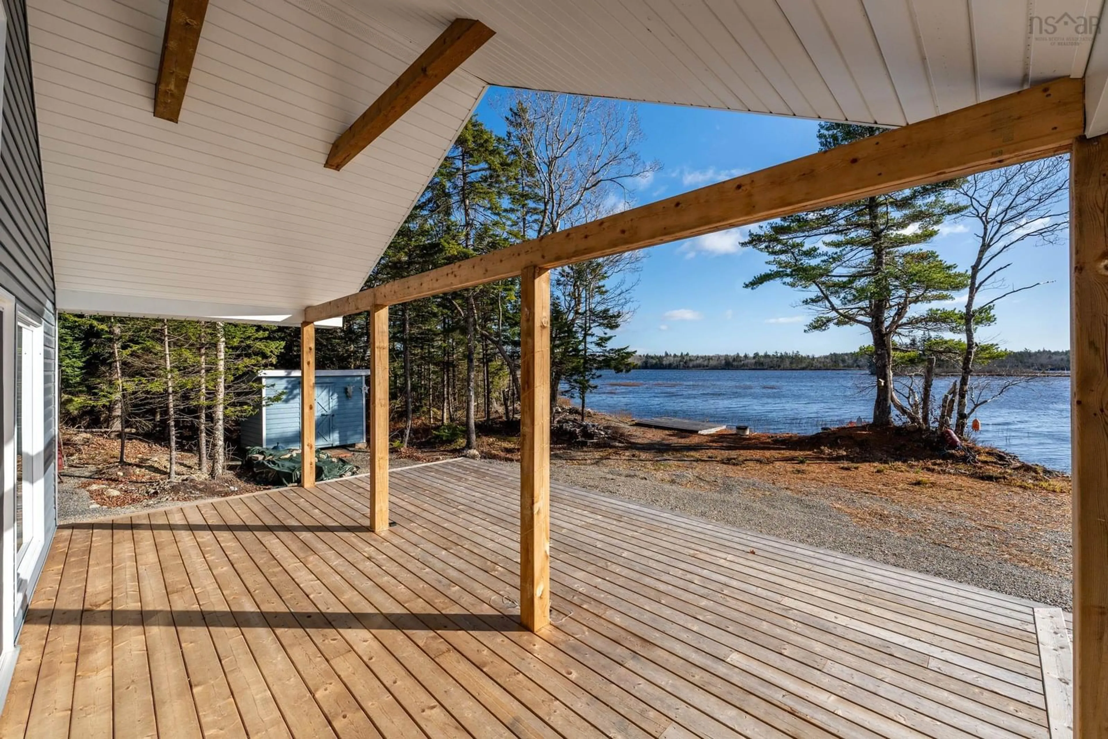 Patio, cottage for 131 Bartlett Lake Lane, Grosses Coques Nova Scotia B0W 1M0