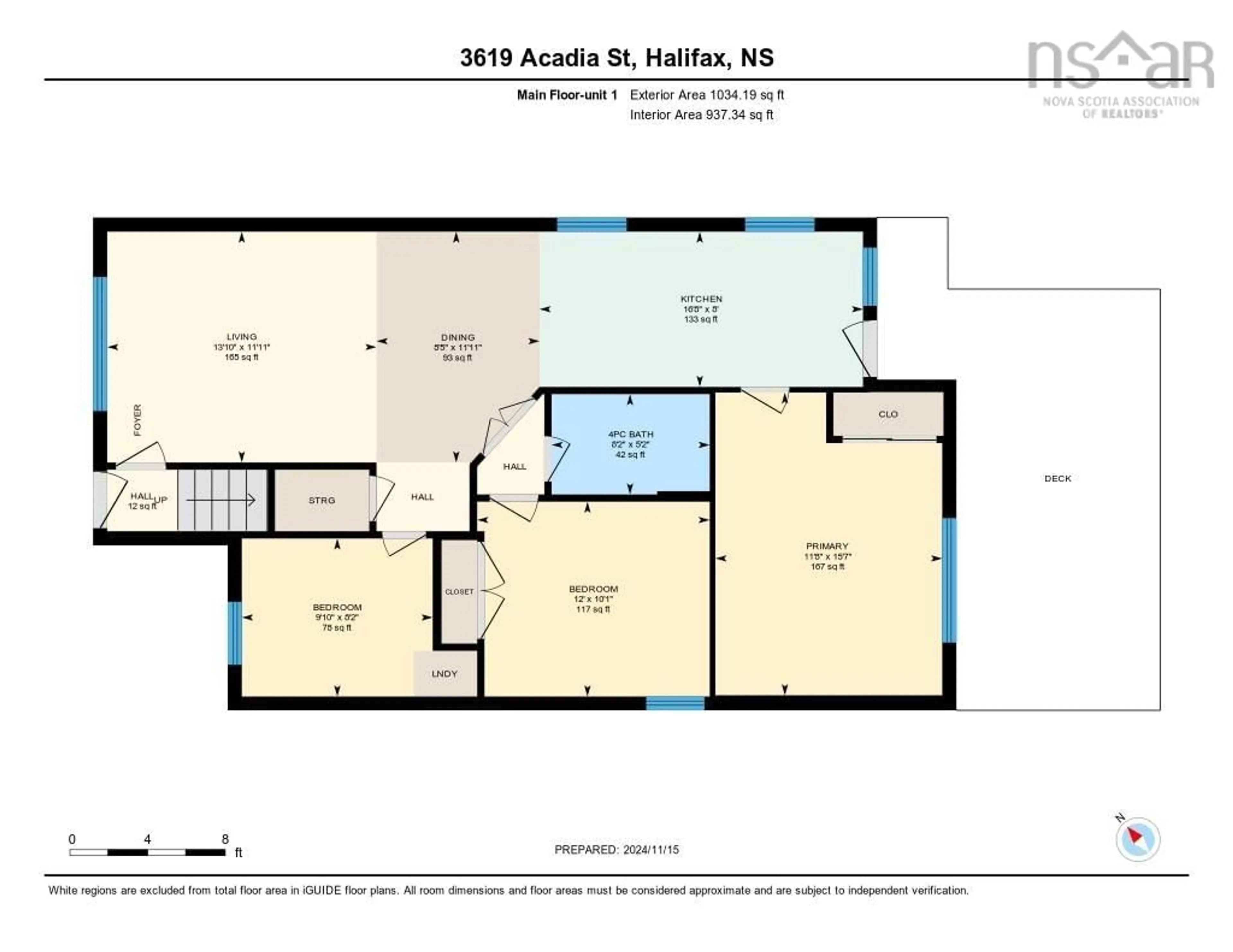 Floor plan for 3619 Acadia St, Halifax Nova Scotia B3K 3P7