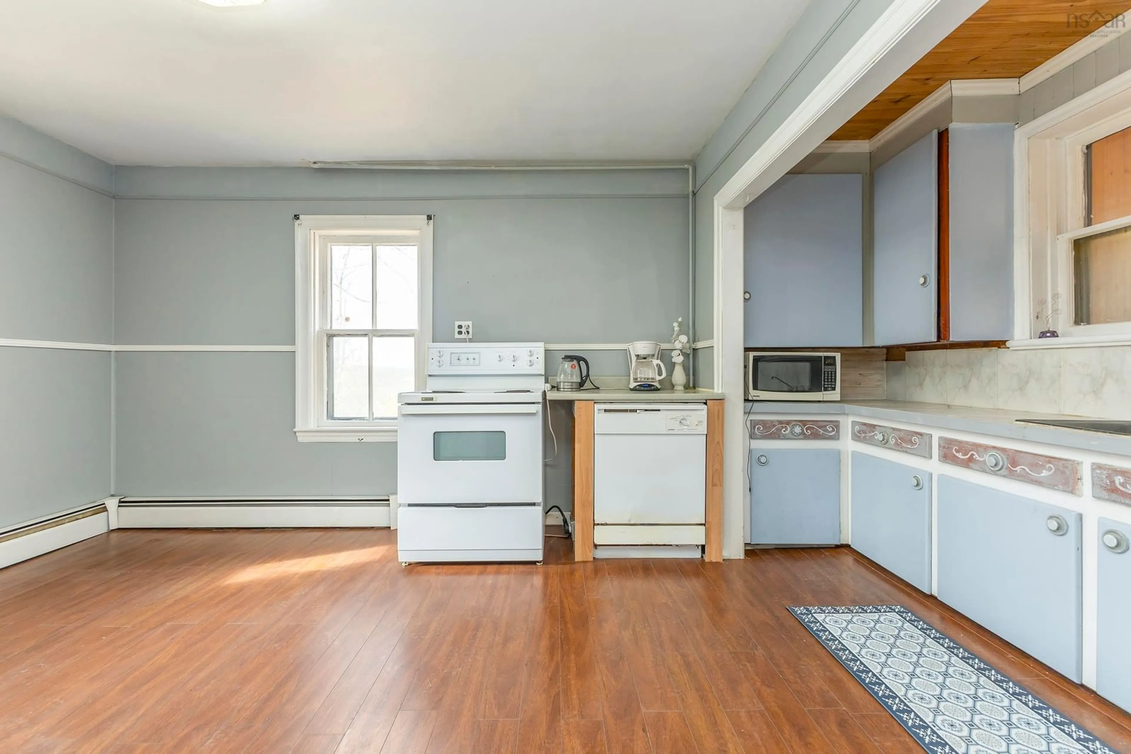 Standard kitchen, wood floors, cottage for 17 Mechanic St, Trenton Nova Scotia B0K 1X0