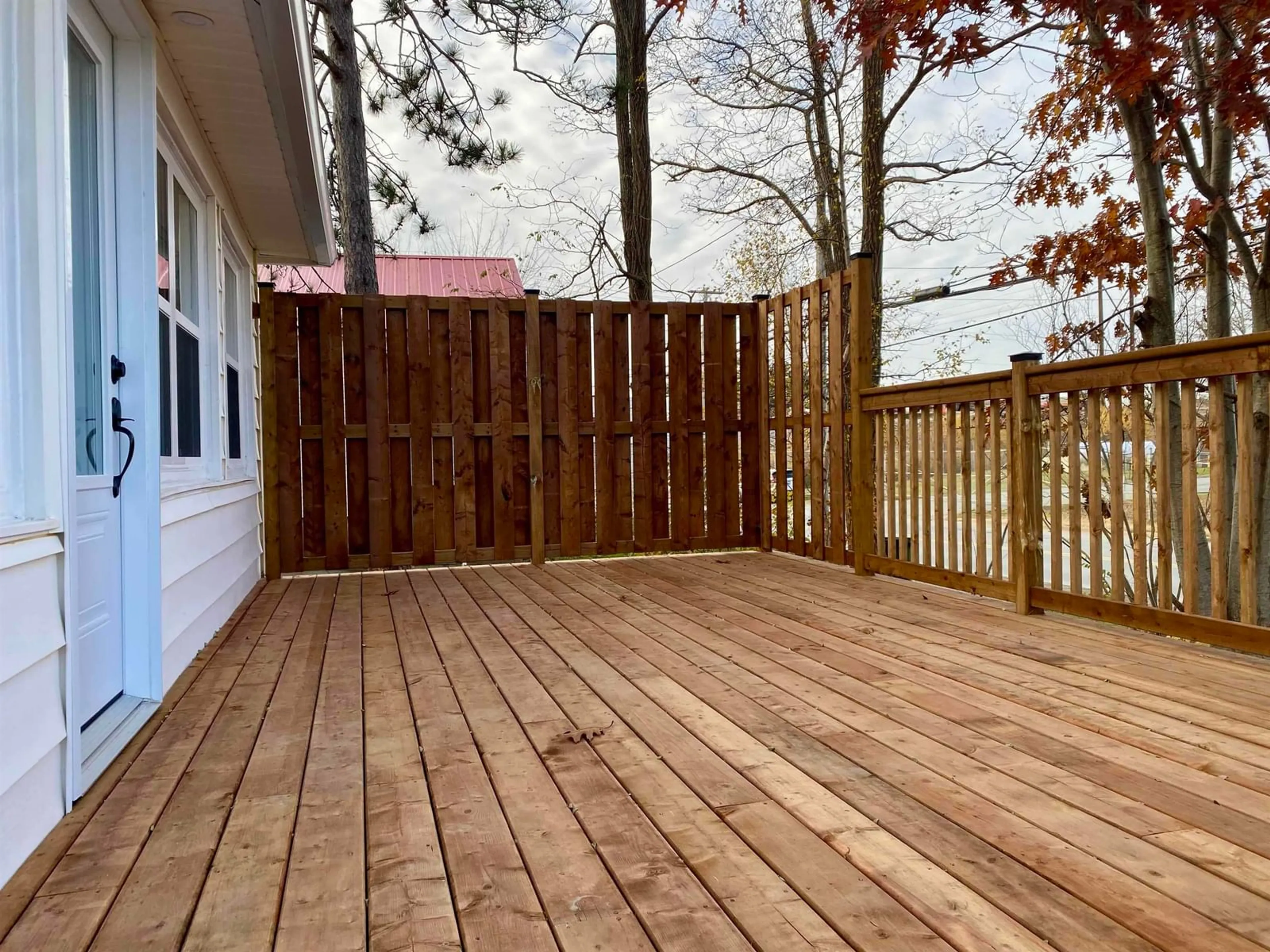 Patio, the fenced backyard for 391 St Phillips St, Bridgewater Nova Scotia B4V 1W7