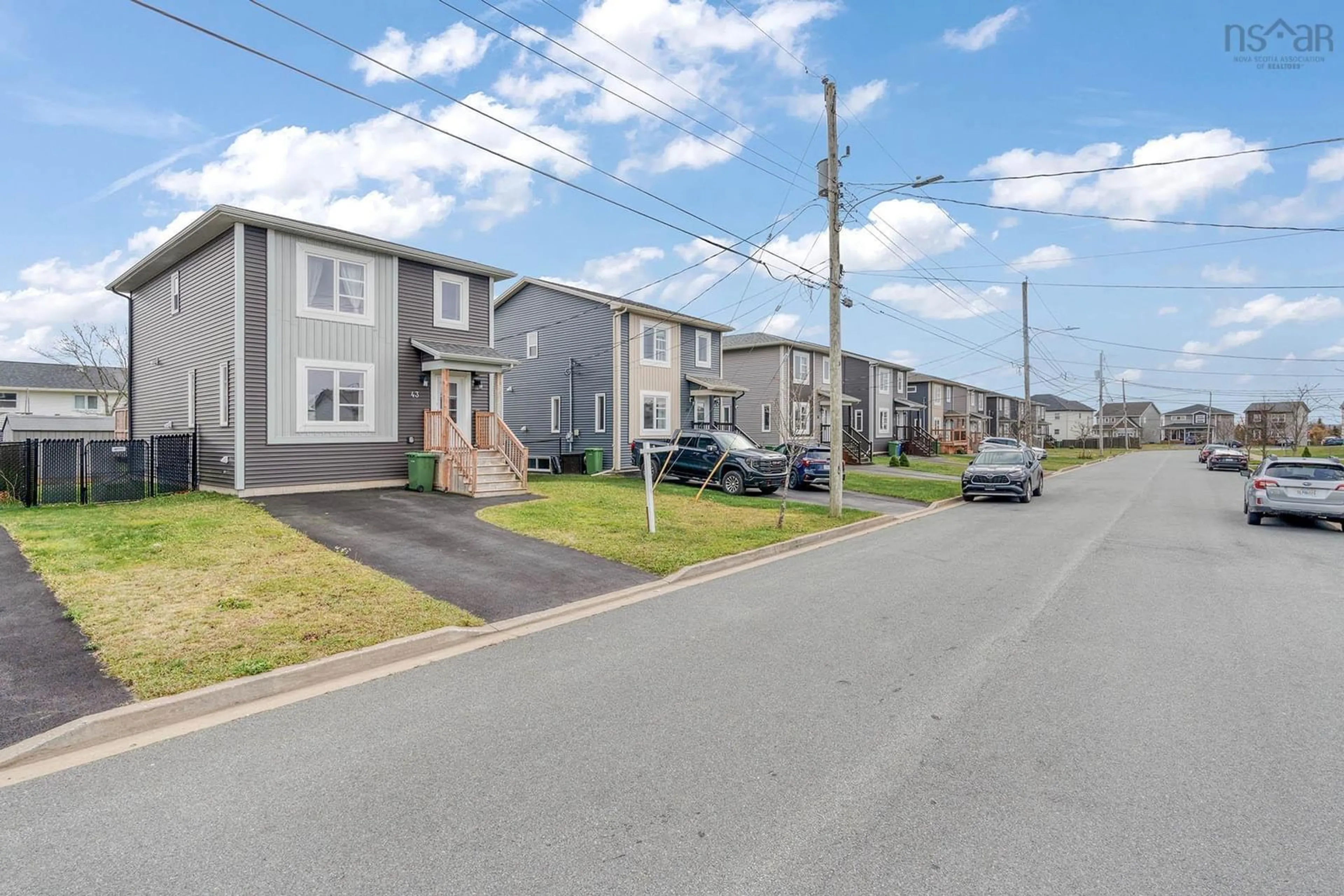 A pic from exterior of the house or condo, the street view for 43 Castlebridge Lane, Eastern Passage Nova Scotia B3G 0G5