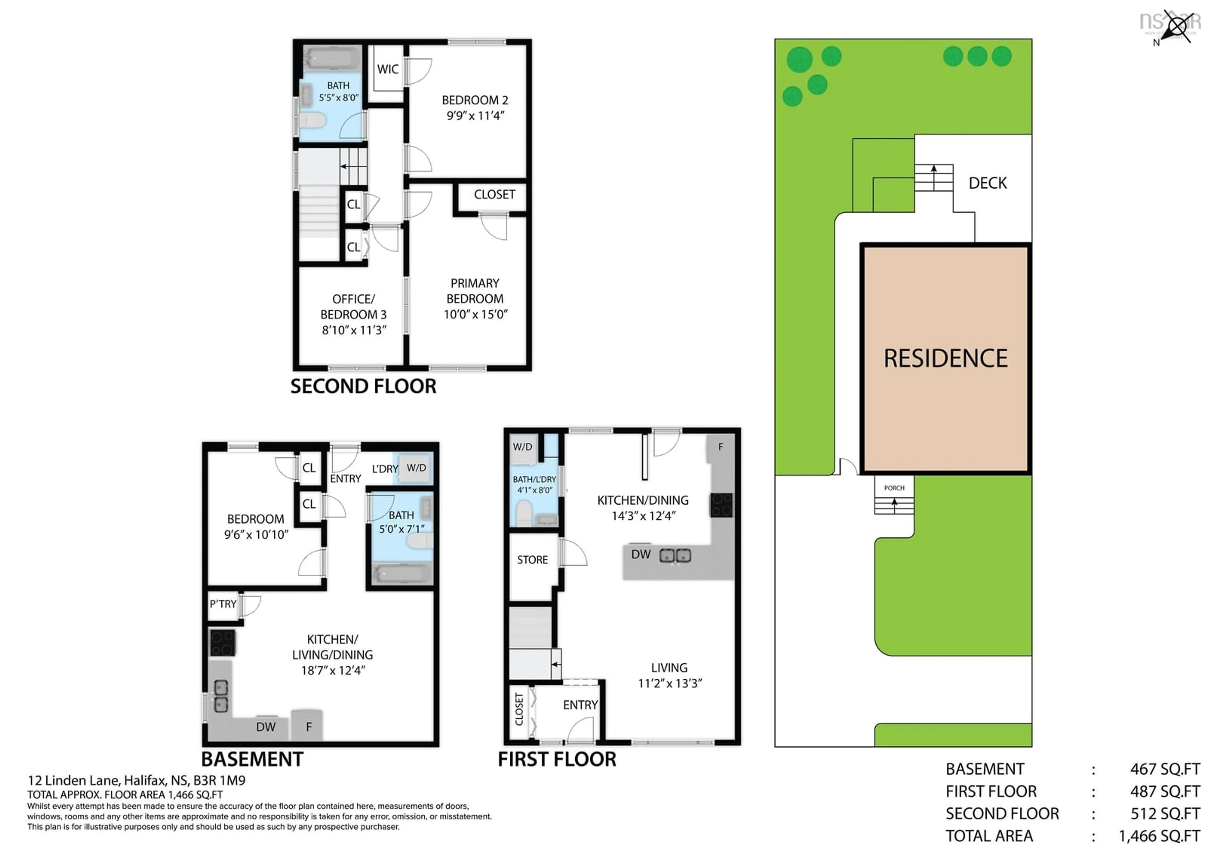 Floor plan for 12 Linden Lane, Halifax Nova Scotia B3R 1M9