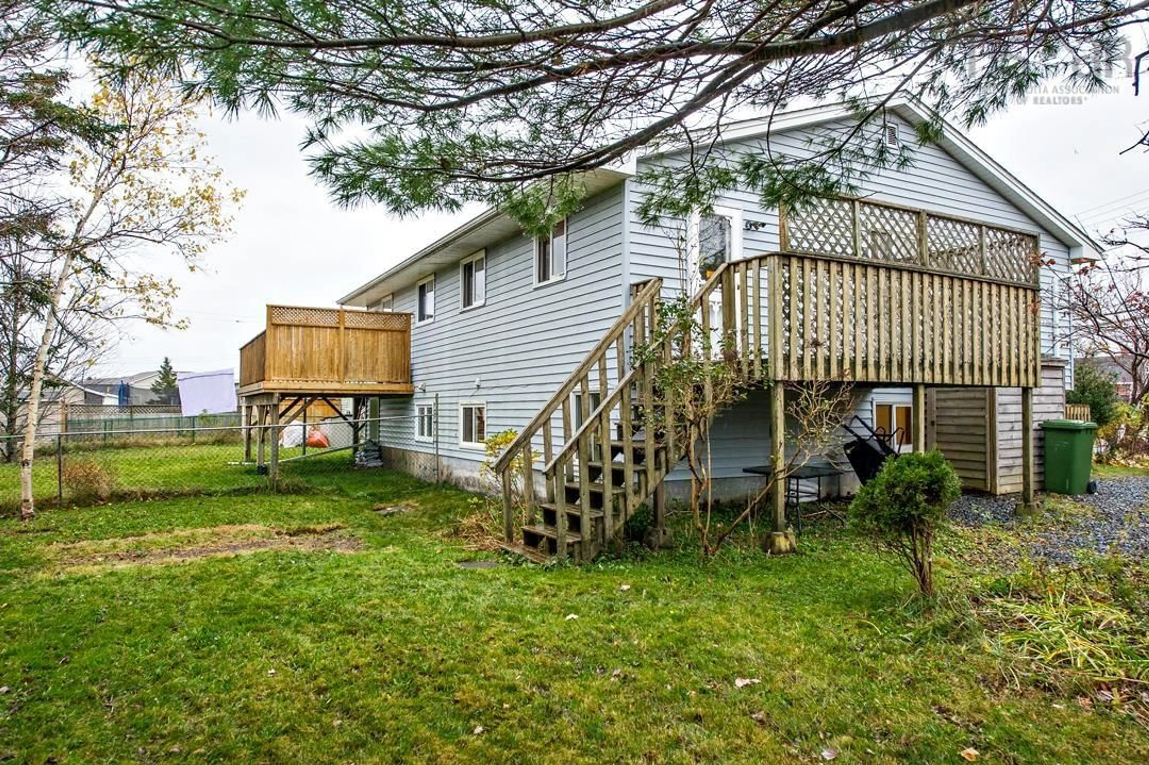 Patio, the fenced backyard for 1702 Caldwell Rd, Eastern Passage Nova Scotia B3G 1C6