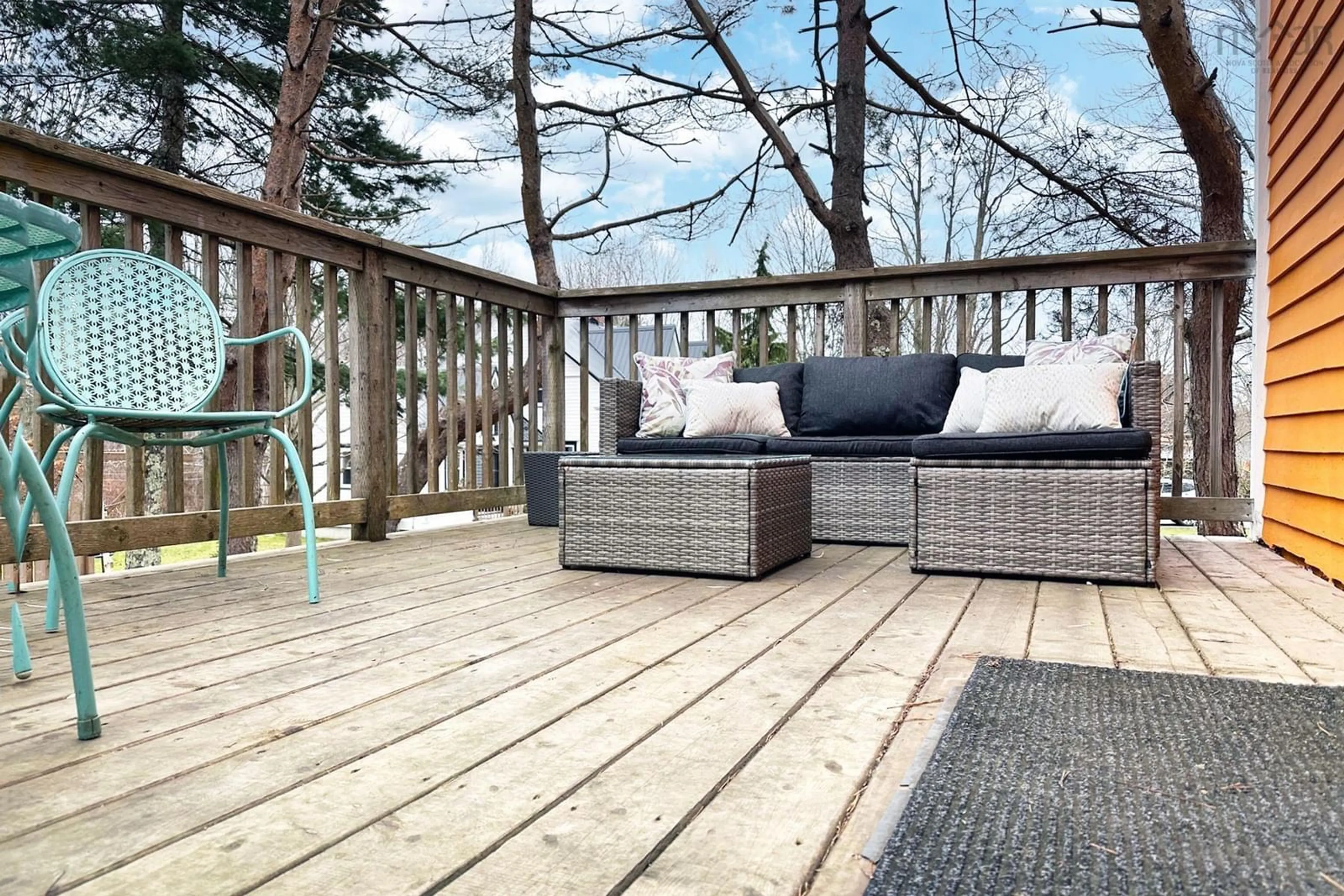 Patio, the fenced backyard for 299 Main St, Mahone Bay Nova Scotia B0J 2E0